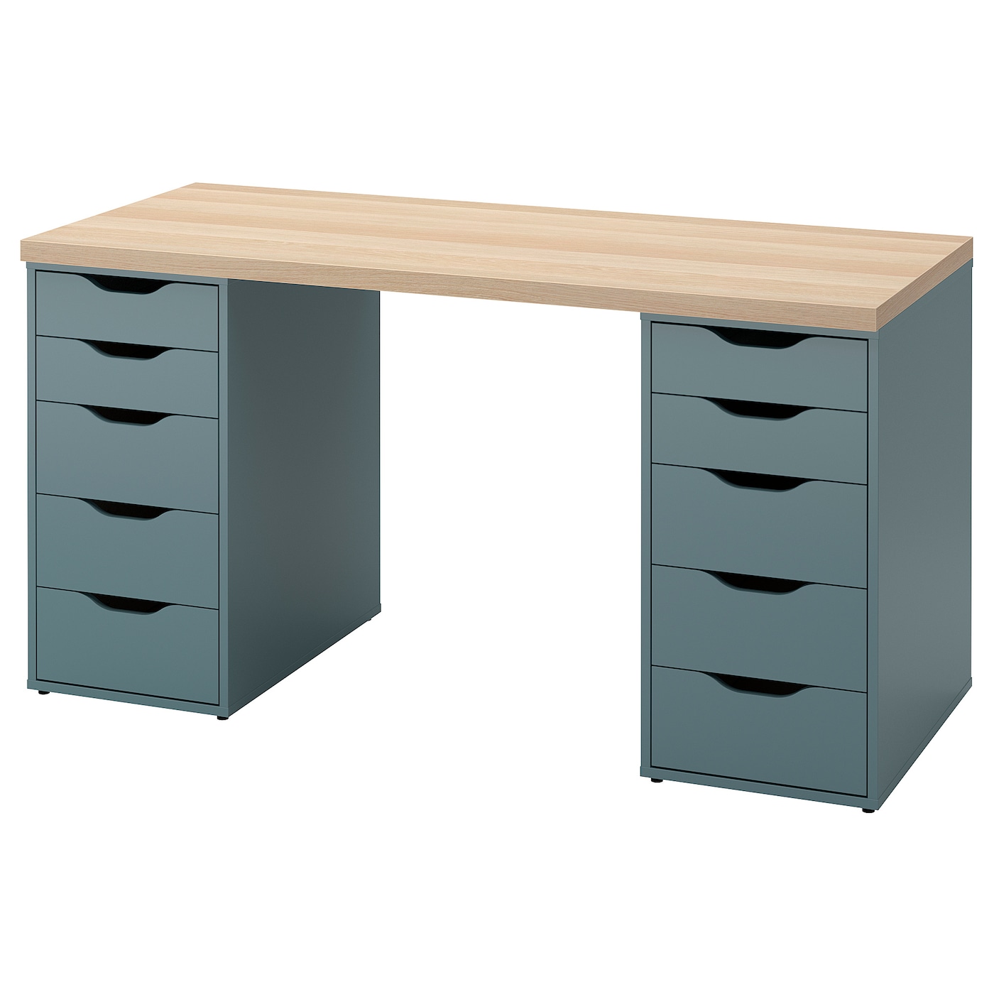 LAGKAPTEN ALEX desk white stained oak effect grey turquoise IKEA