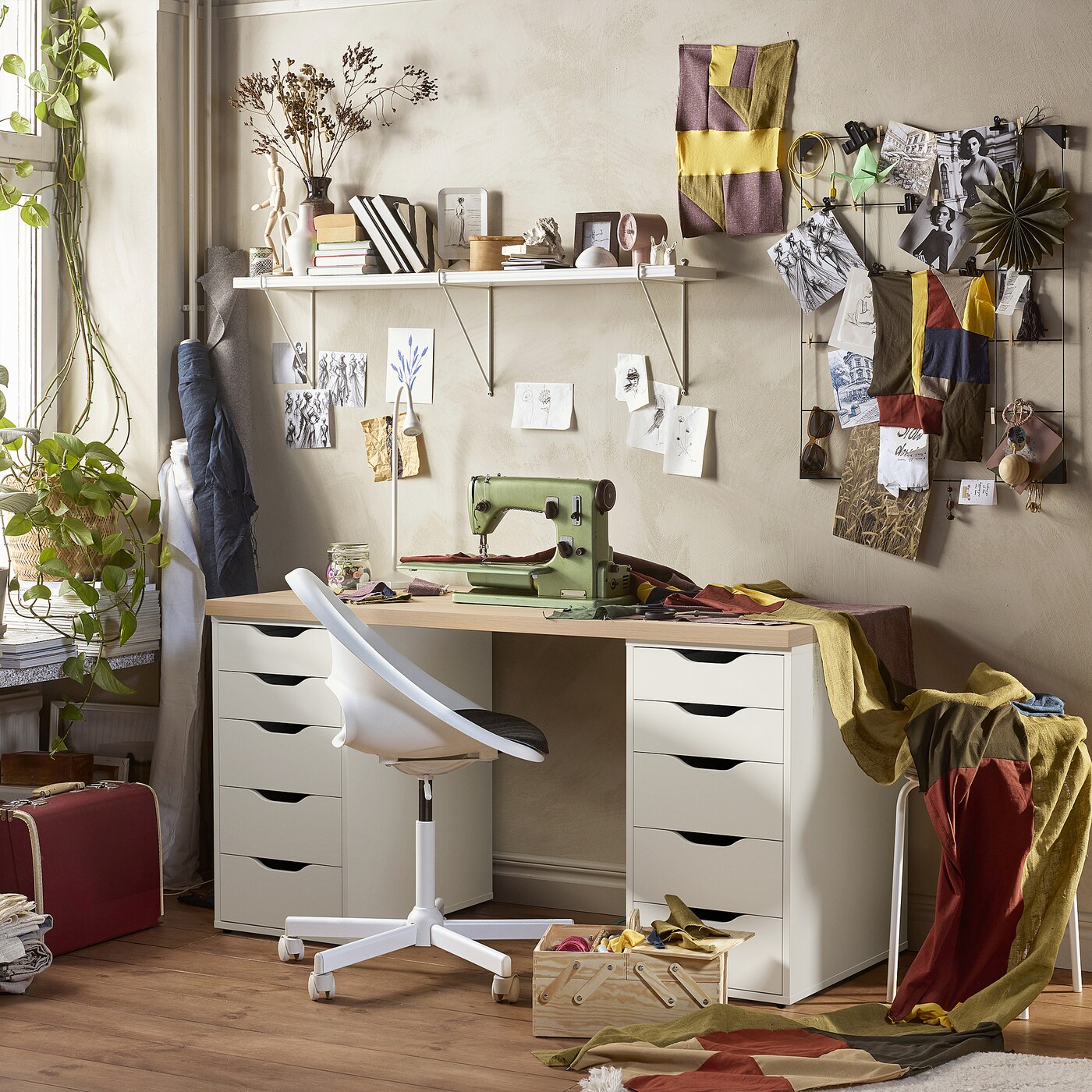 LAGKAPTEN / ALEX desk white stained oak effect/white - IKEA