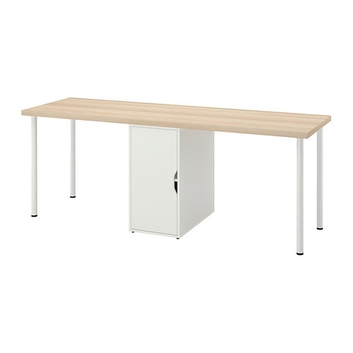 IKEA LINNMON テーブル 120x60 ホワイトOLOV脚4本セット LINNMON