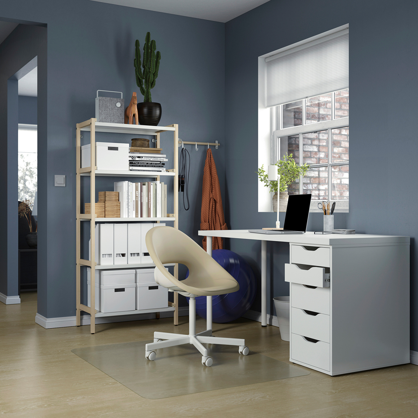 IKEA LAGKAPTEN ラグカプテン ホワイト/ ALEX ネイビー LAGKAPTEN ラグカプテン / ALEX アレクス デスク, ホワイト, 200x60 cm