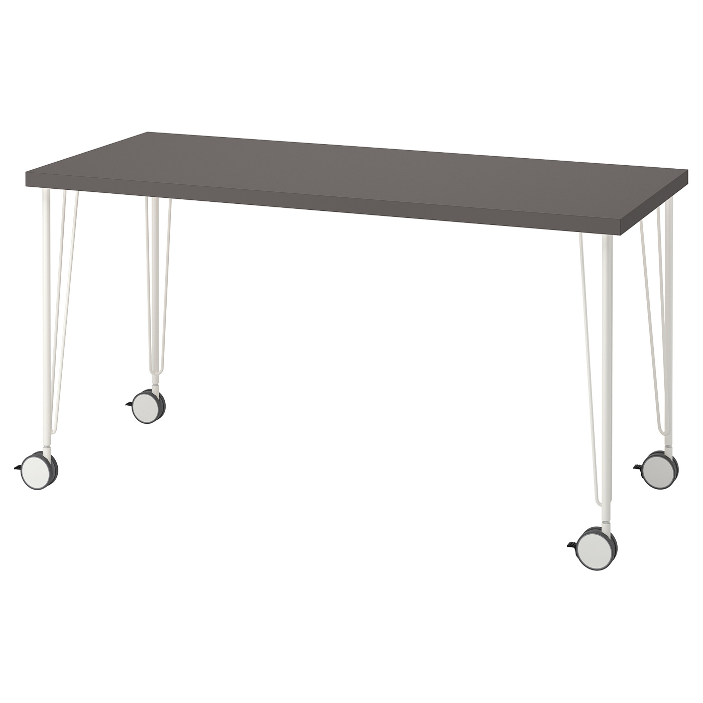 LAGKAPTEN / KRILLE desk dark grey/white - IKEA
