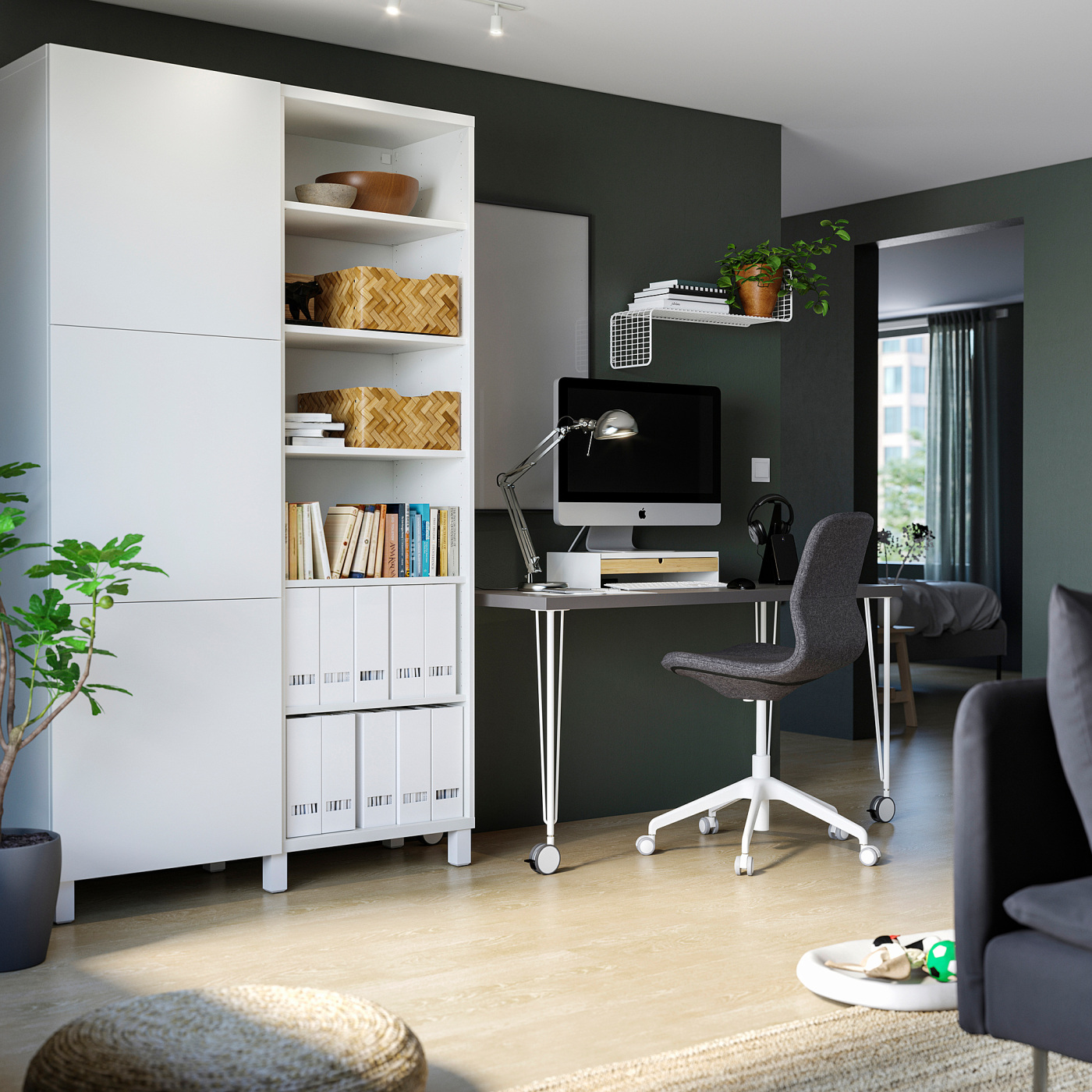 LAGKAPTEN / KRILLE desk dark grey/white - IKEA