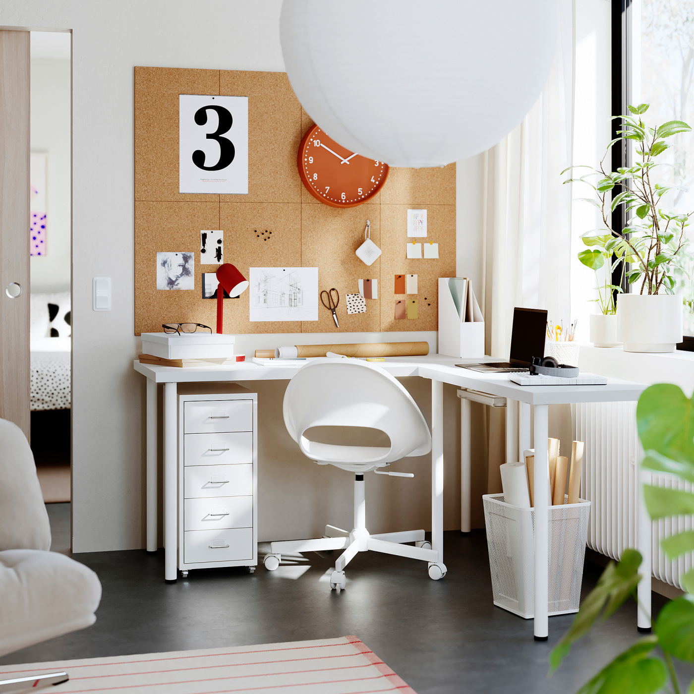 LAGKAPTEN / LINNMON L-shaped desk white - IKEA