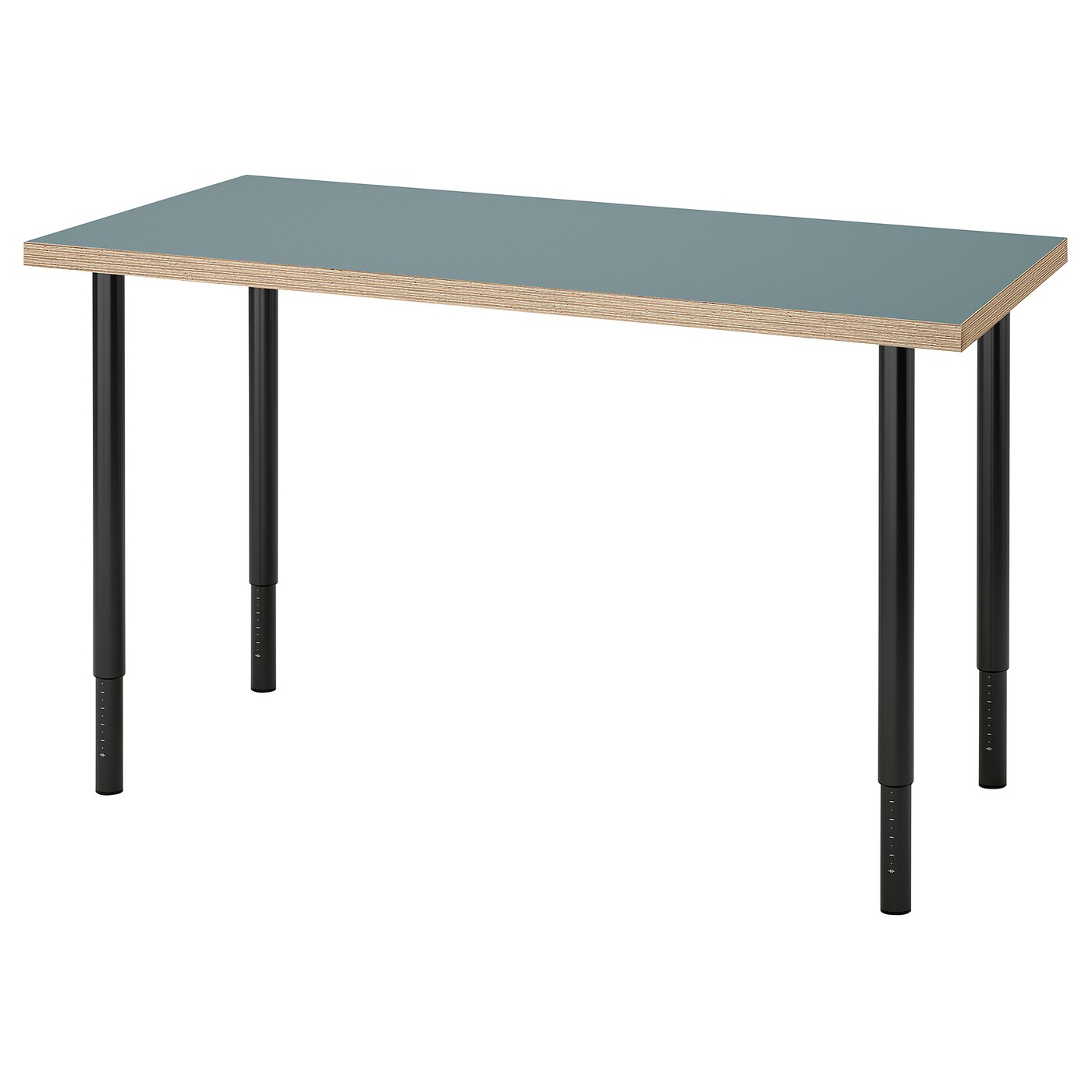 LAGKAPTEN / OLOV desk grey-turquoise/black - IKEA