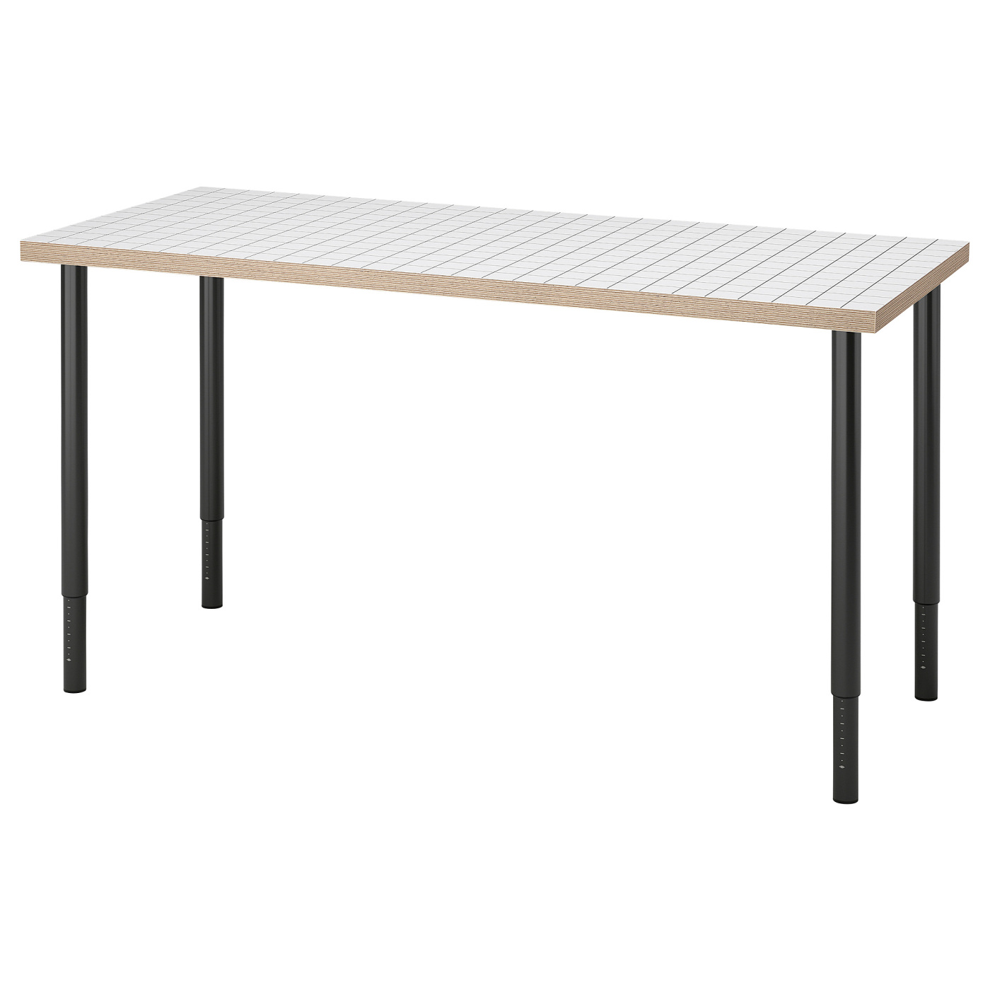 LAGKAPTEN / OLOV desk white anthracite/black - IKEA