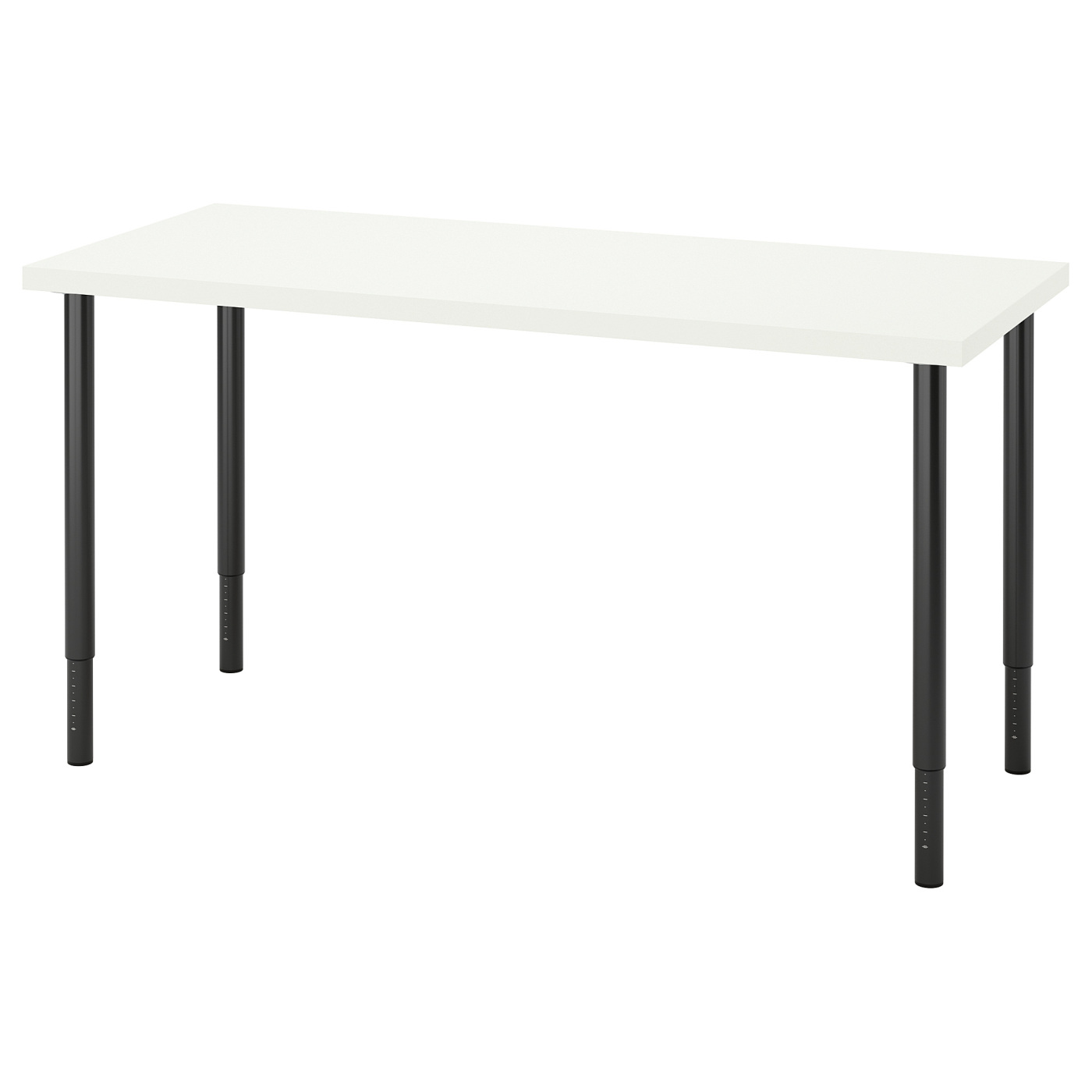 LAGKAPTEN / OLOV desk white/black - IKEA
