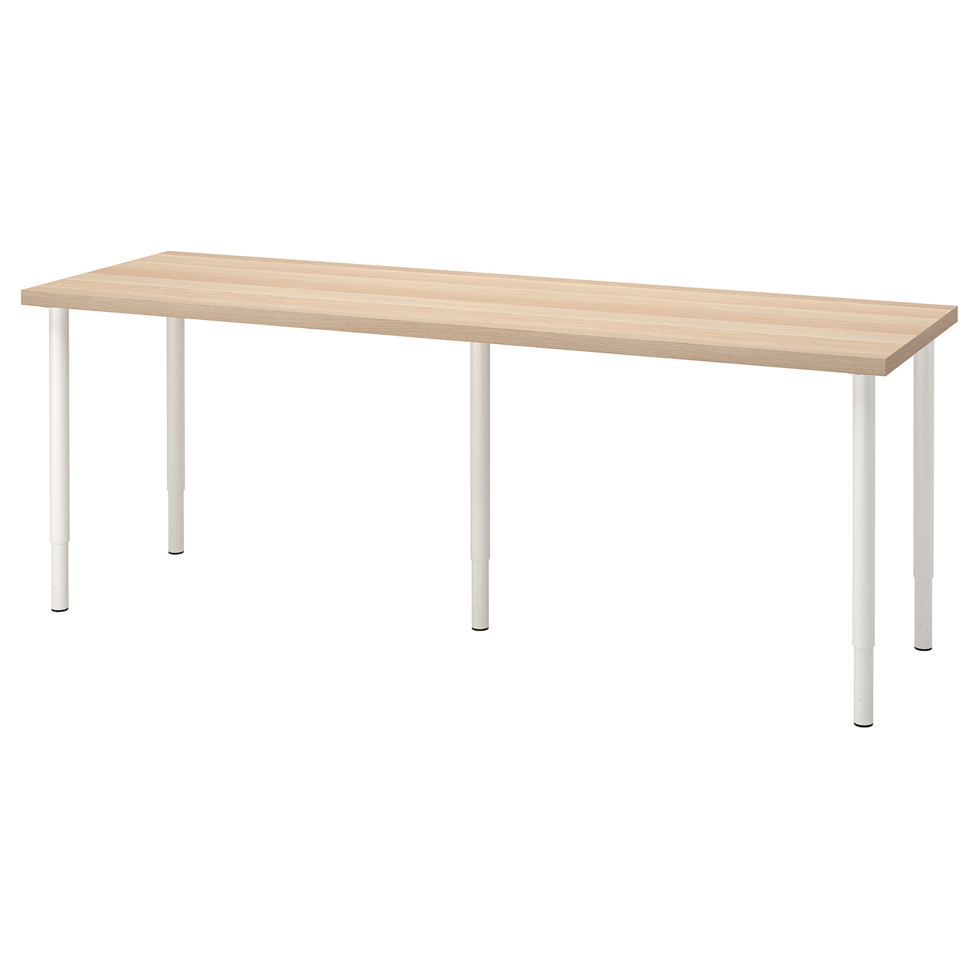 LAGKAPTEN / OLOV desk white stained oak effect/white - IKEA