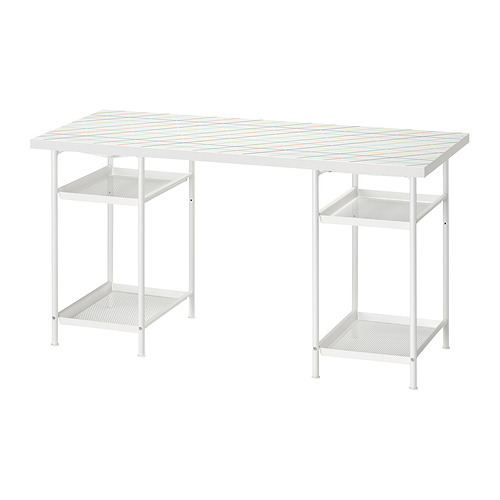LAGKAPTEN / KRILLE desk white anthracite/white - IKEA