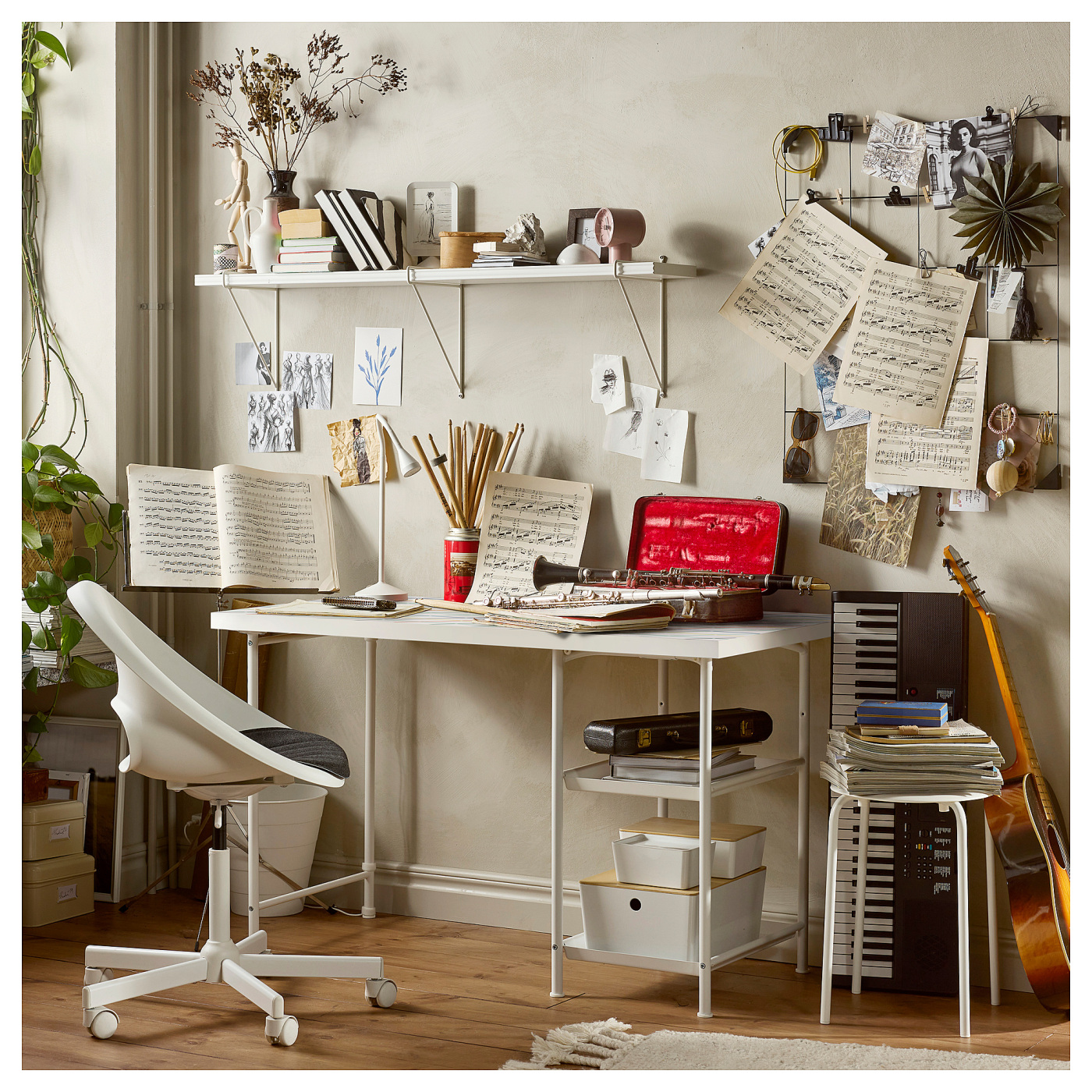LAGKAPTEN / SPÄND desk grid/multicolour white - IKEA