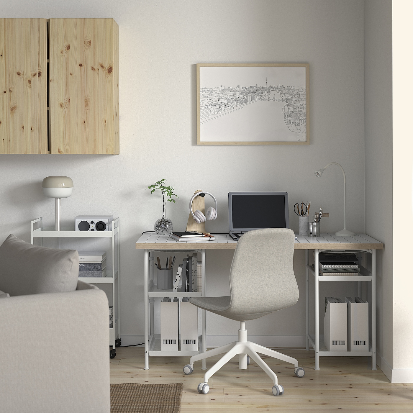 lagnet 3個 LAGKAPTEN / SPÄND desk white/anthracite - IKEA
