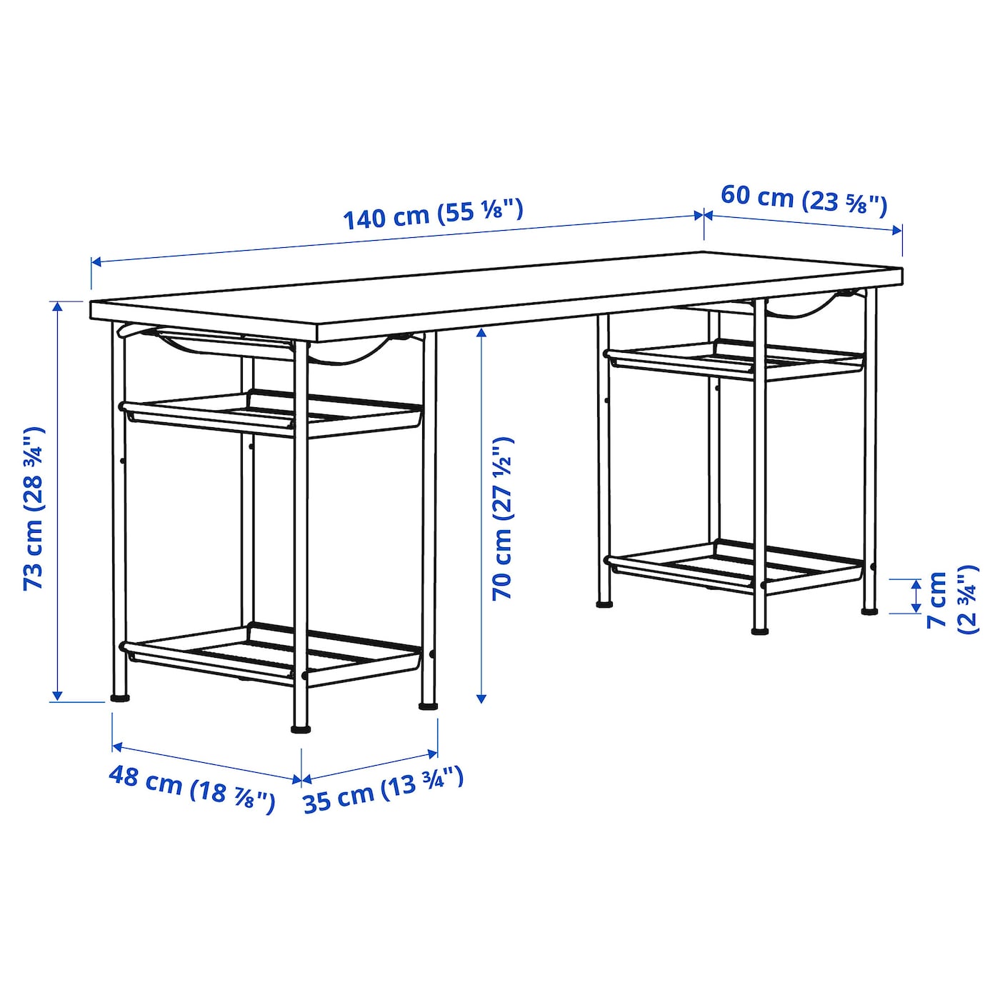 lagnet 3個 LAGKAPTEN / SPÄND desk white/anthracite - IKEA