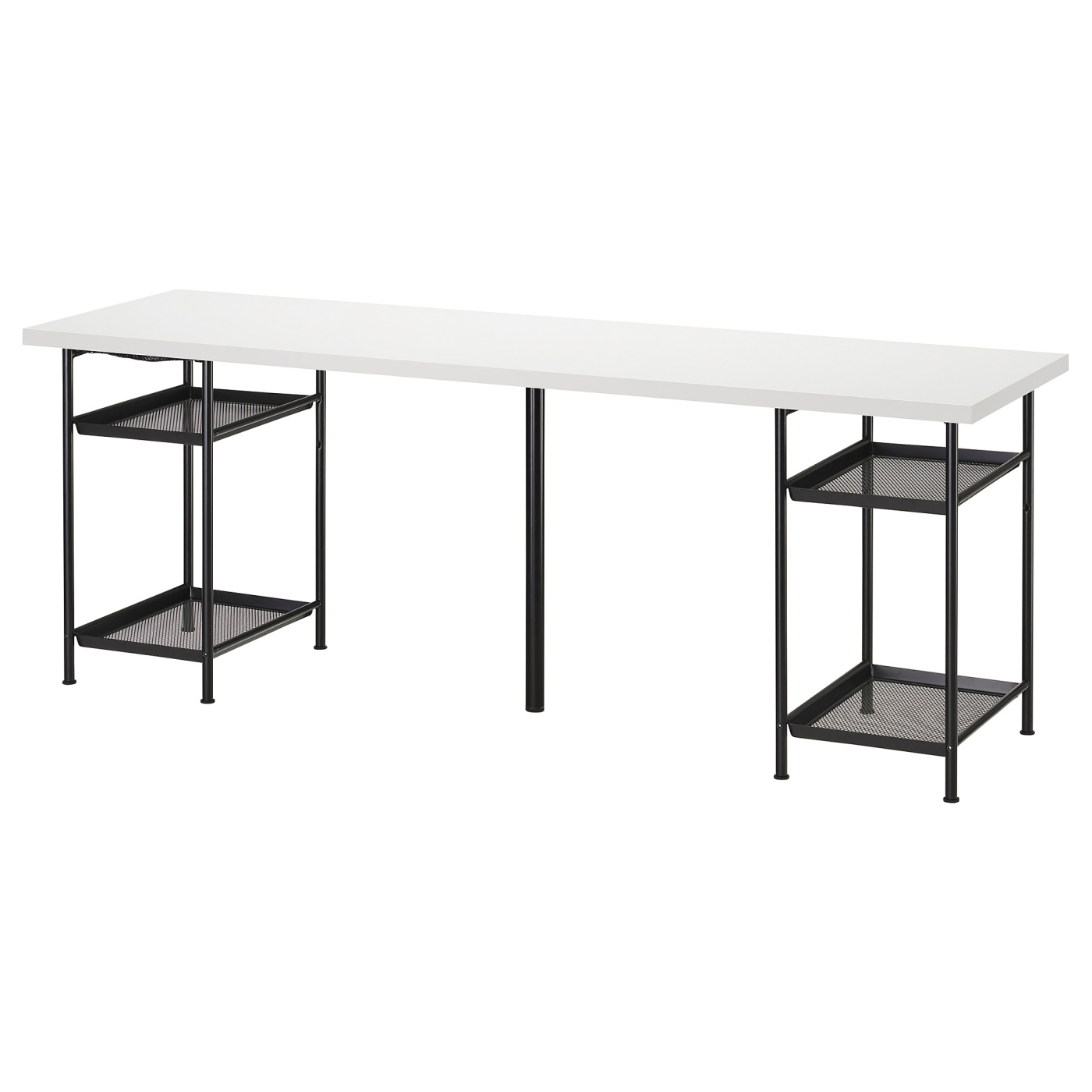 LAGKAPTEN / SPÄND desk white/black - IKEA