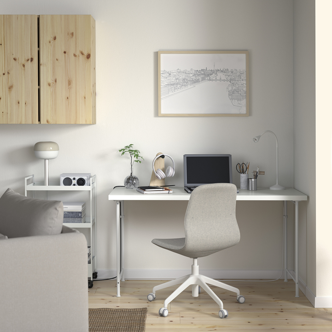 LAGKAPTEN / SPÄND desk white - IKEA