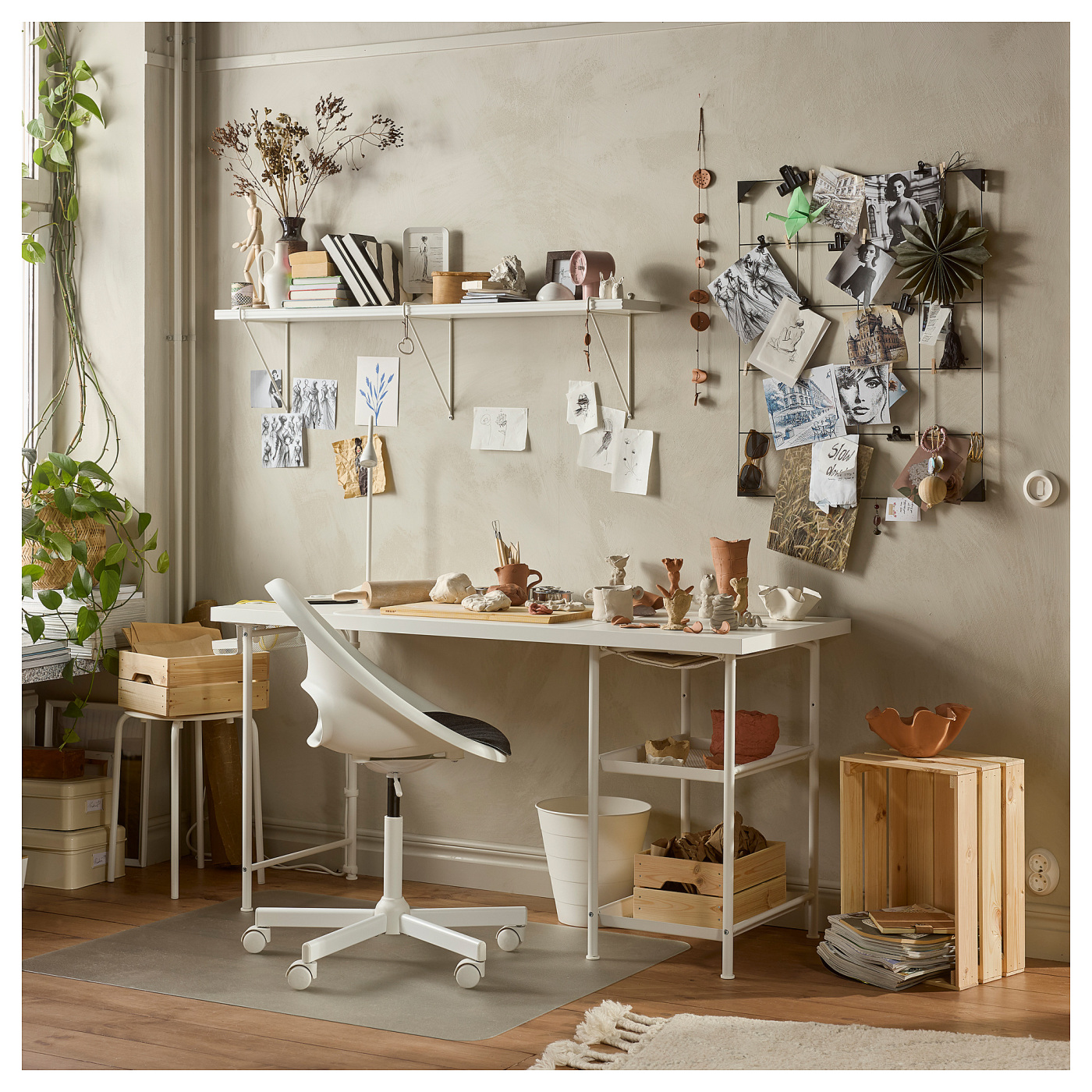 LAGKAPTEN / SPÄND desk white - IKEA