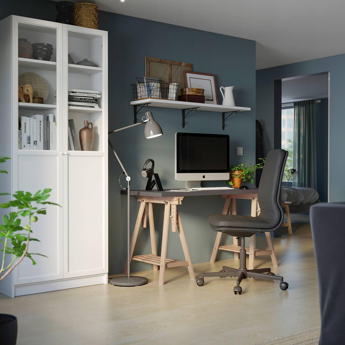 美品IKEA LAGKAPTEN ラグカプテン　 天板のみ ダークグレー LAGKAPTEN ラグカプテン 天板, ダークグレー/木目調, 120x60 cm - IKEA