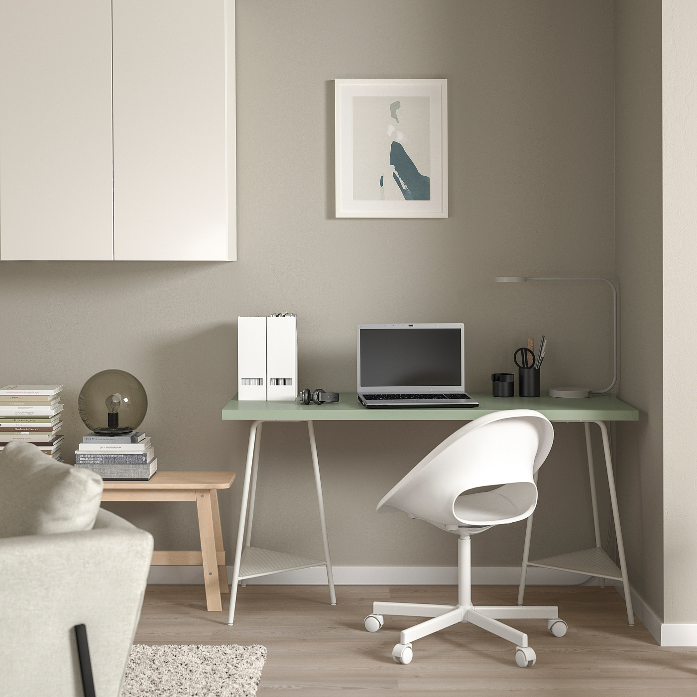 LAGKAPTEN / TILLSLAG desk light green/white - IKEA