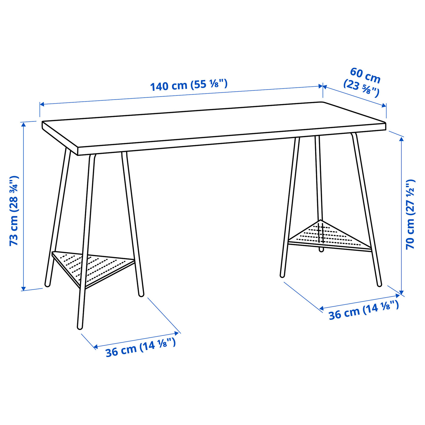 LAGKAPTEN / TILLSLAG desk white anthracite/white - IKEA