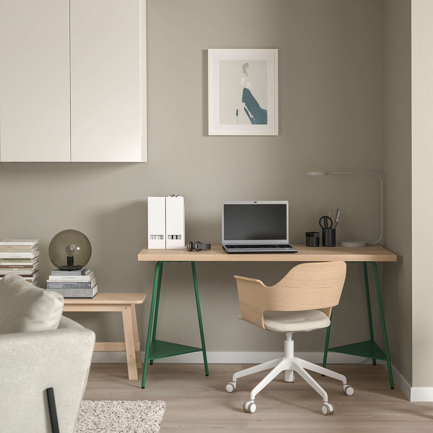 LAGKAPTEN / TILLSLAG desk white stained oak effect green - IKEA LAGKAPTEN / TILLSLAG desk white stained oak effect green - IKEA