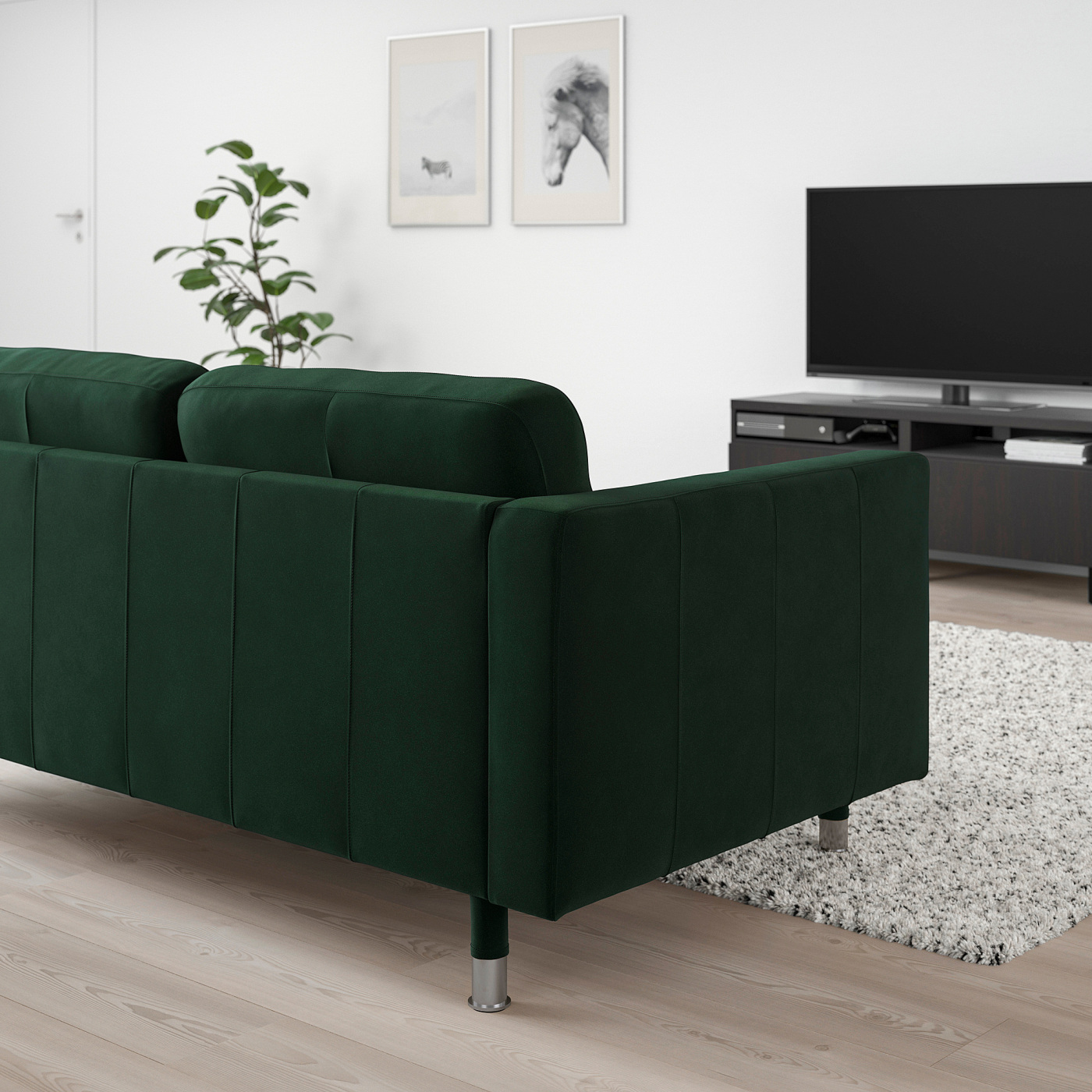LANDSKRONA 2-seat sofa Djuparp dark green/metal - IKEA