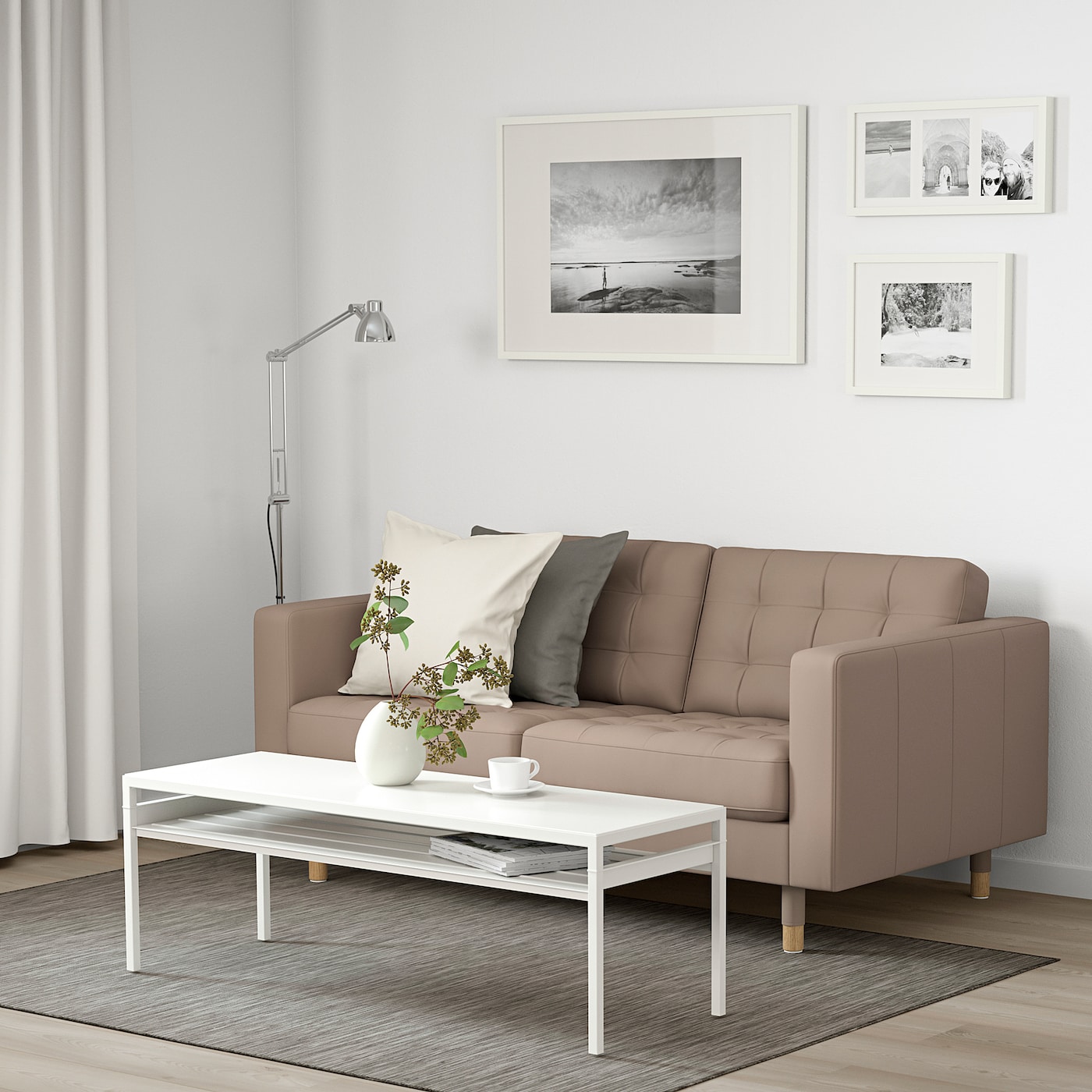 LANDSKRONA 2-seat sofa Grann/Bomstad dark beige/wood - IKEA LANDSKRONA 2-seat sofa Grann/Bomstad dark beige/wood - IKEA