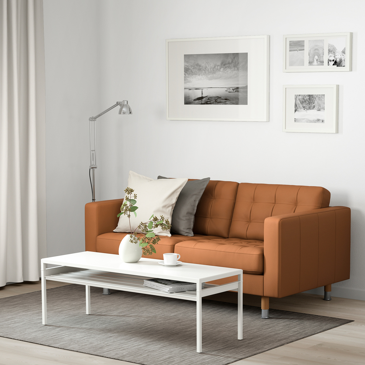IKEA ソファー　LANDSKRONA LANDSKRONA 2-seat sofa Grann/Bomstad golden-brown/metal - IKEA
