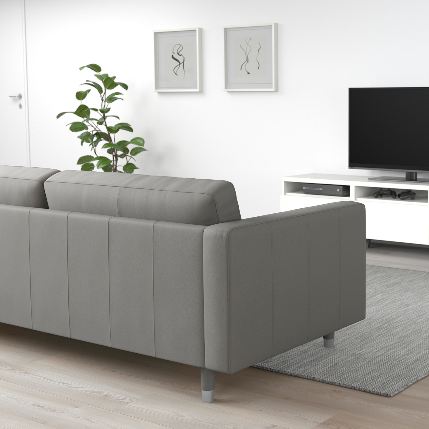 LANDSKRONA 2-seat sofa Grann/Bomstad grey-green/metal - IKEA