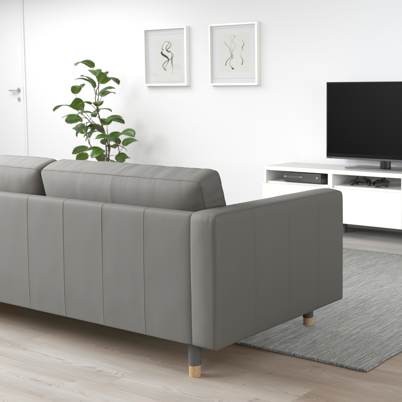 LANDSKRONA 2-seat sofa Grann/Bomstad grey-green/wood - IKEA