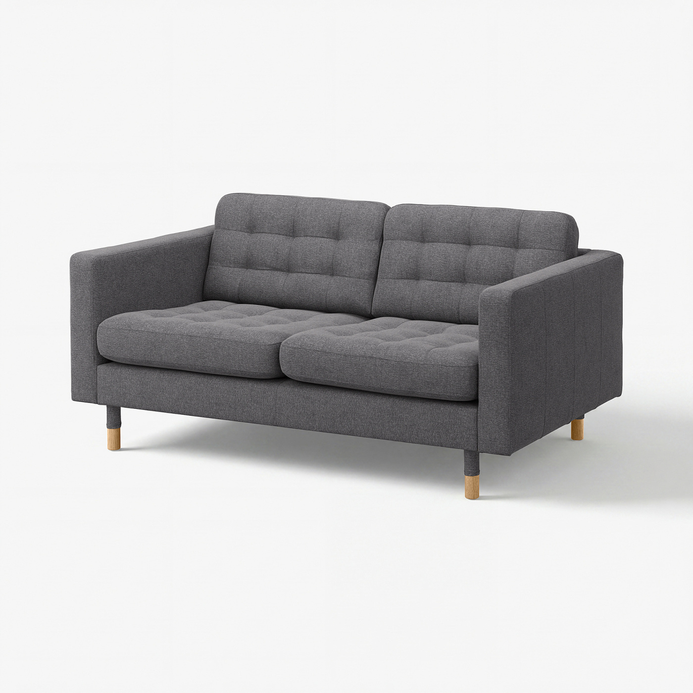 LANDSKRONA 2-seat sofa Gunnared dark grey/wood - IKEA