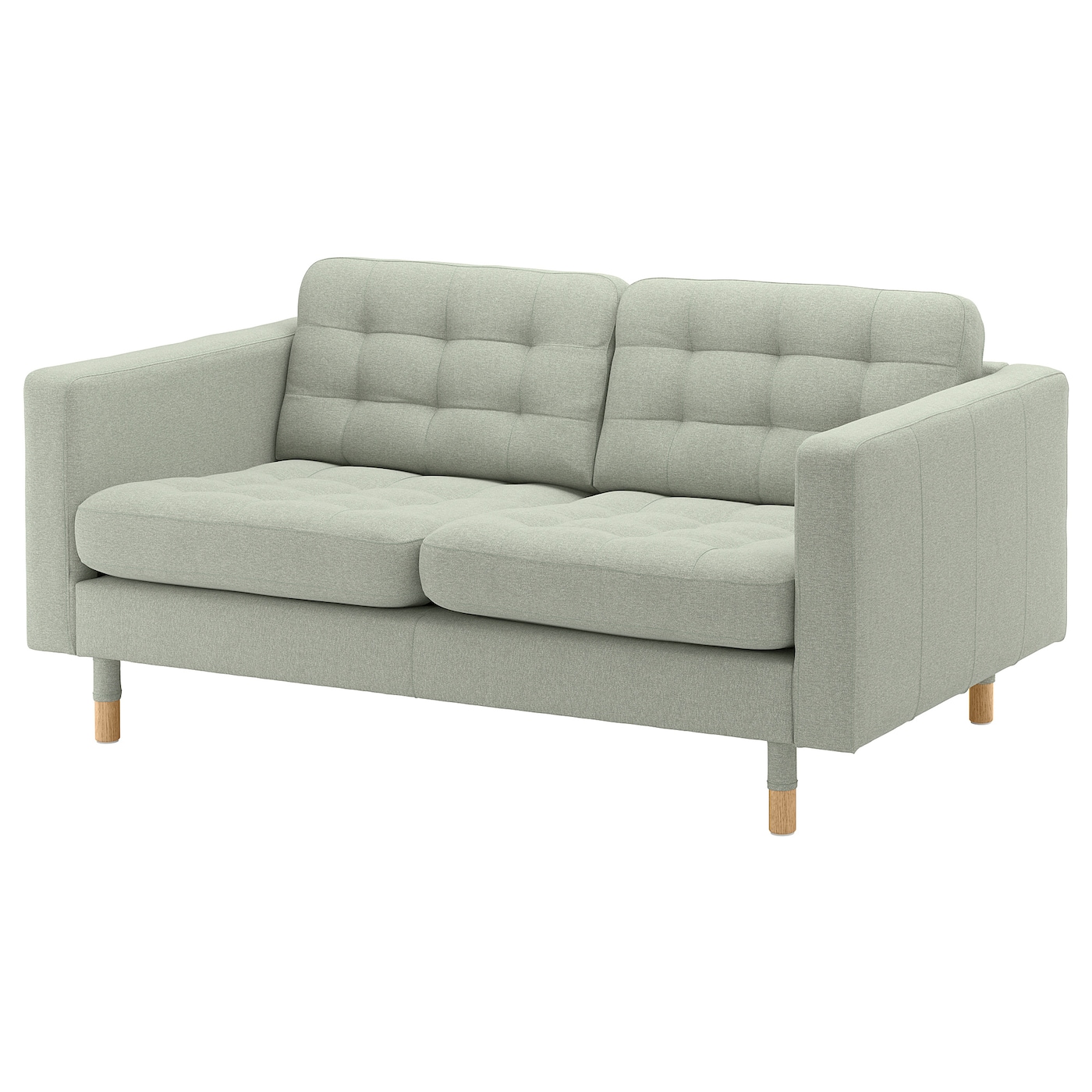 LANDSKRONA 2-seat sofa Gunnared light green/wood - IKEA