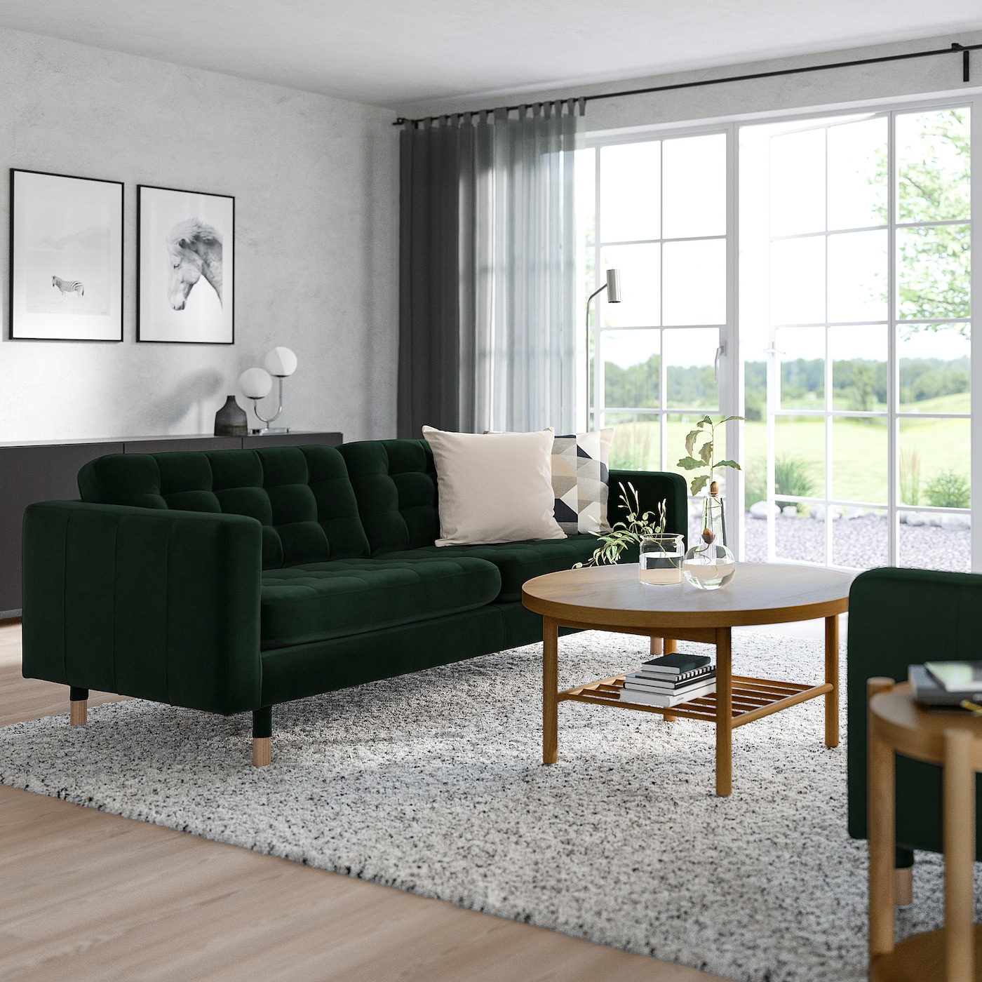 Ikea dark green sofa discount