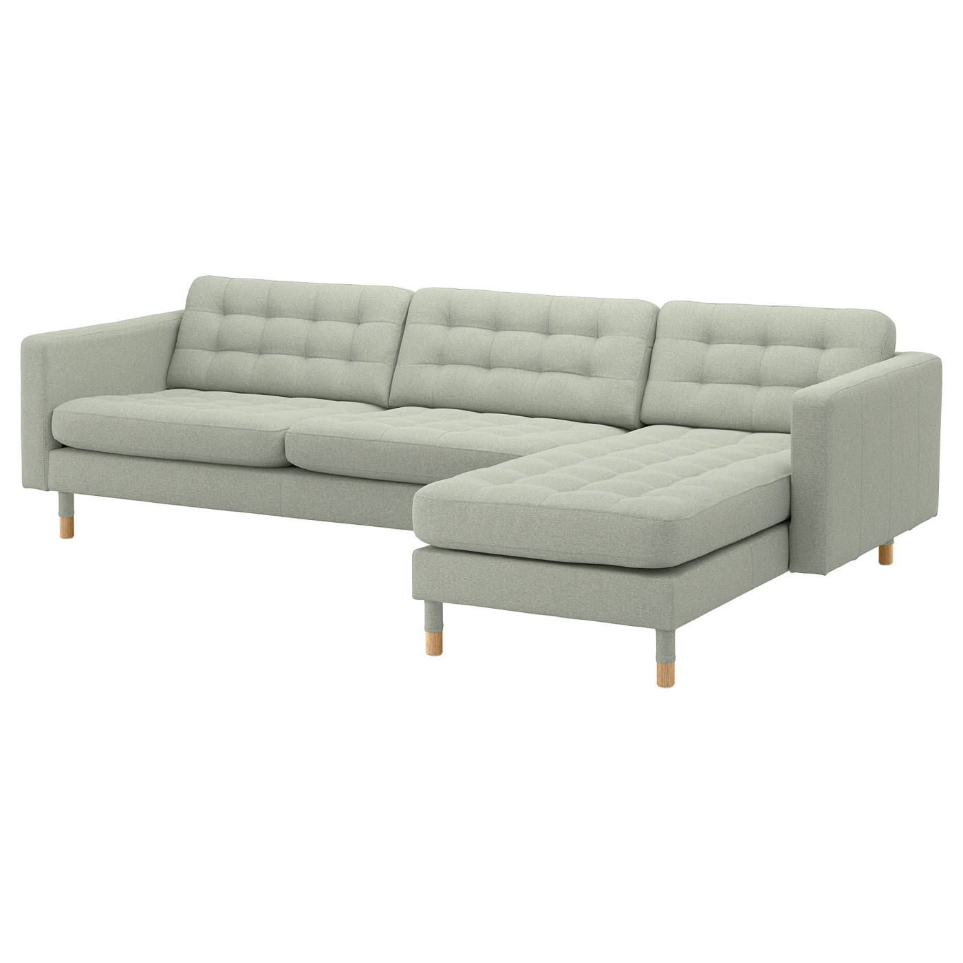 IKEA ソファー　LANDSKRONA LANDSKRONA 4-seat sofa with chaise longue/Gunnared light green