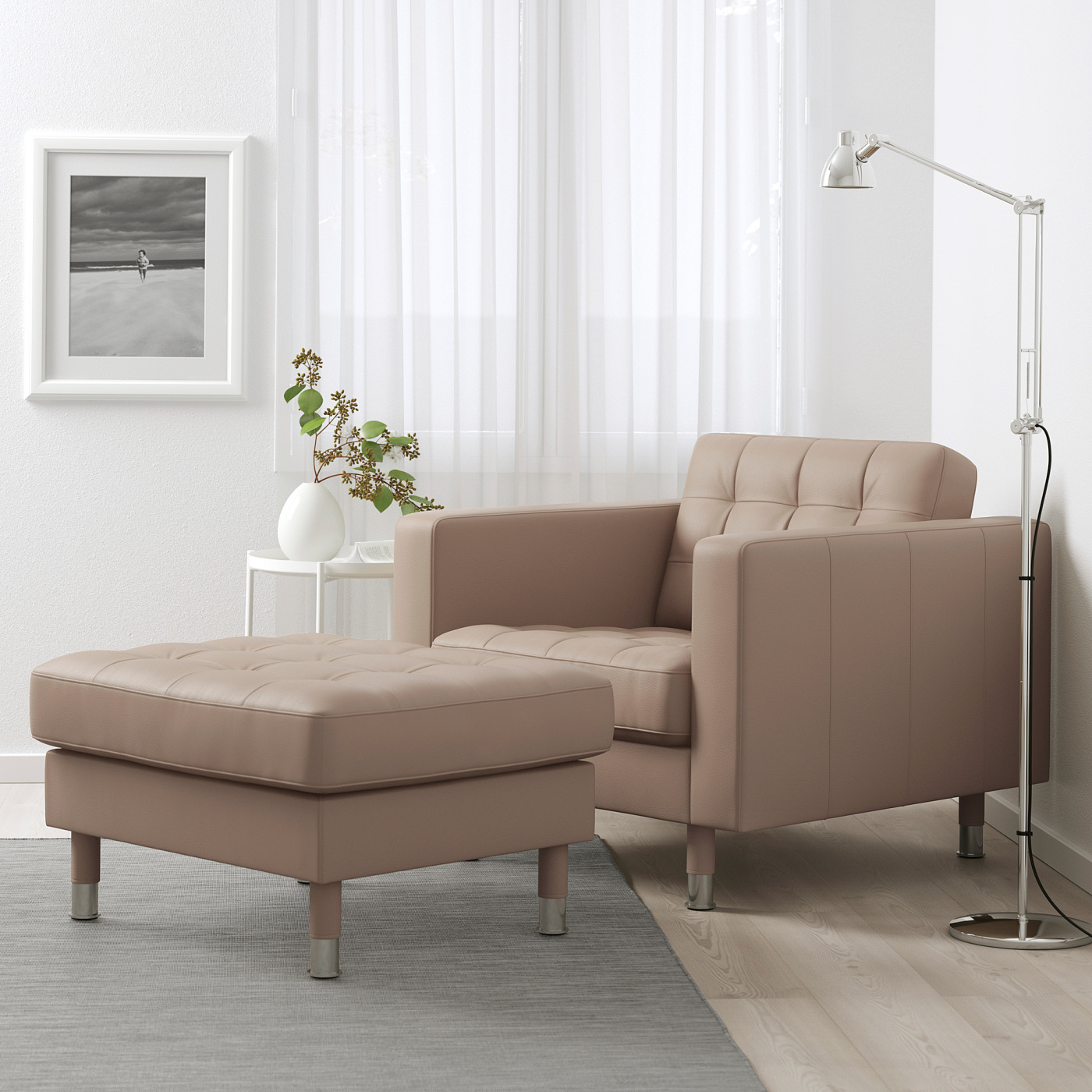 LANDSKRONA armchair Grann/Bomstad dark beige/metal - IKEA