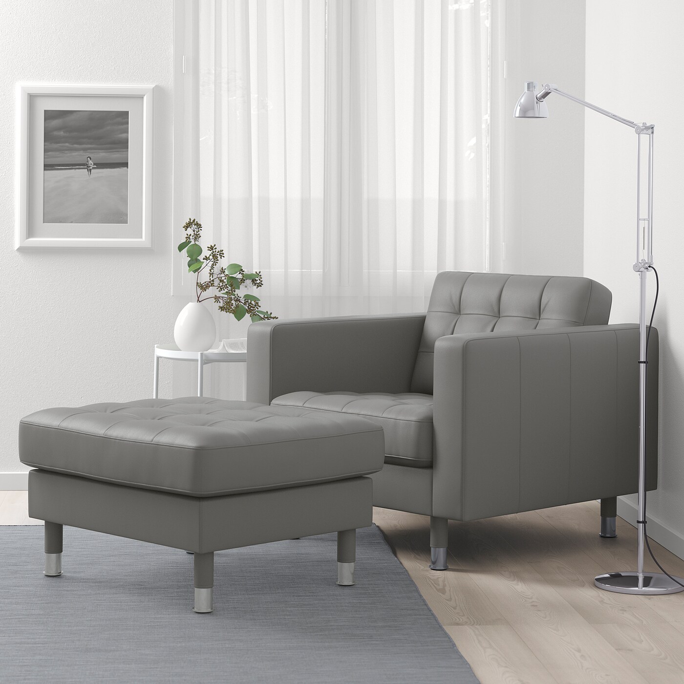 LANDSKRONA armchair Grann/Bomstad grey-green/metal - IKEA