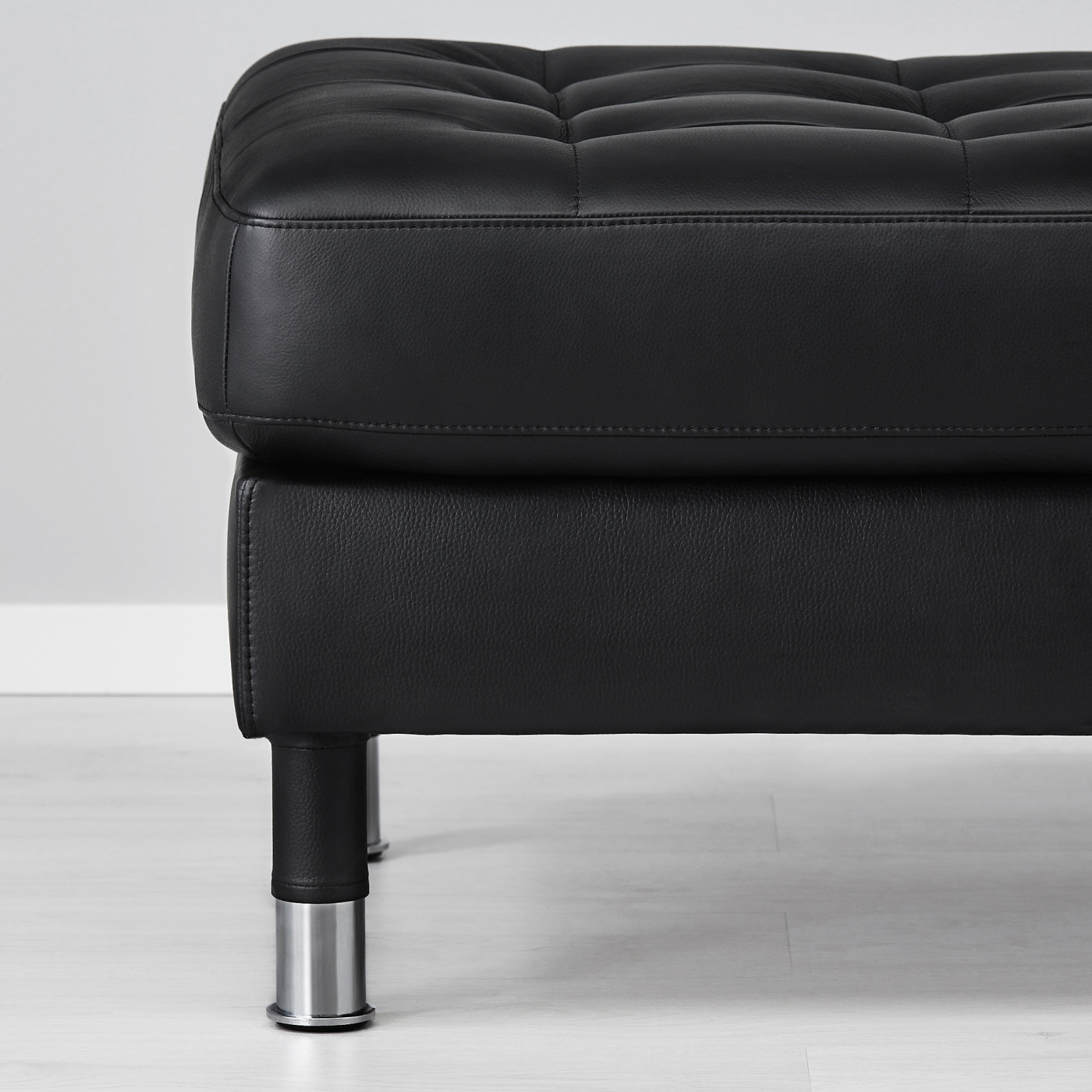 LANDSKRONA footstool Grann/Bomstad black/metal - IKEA