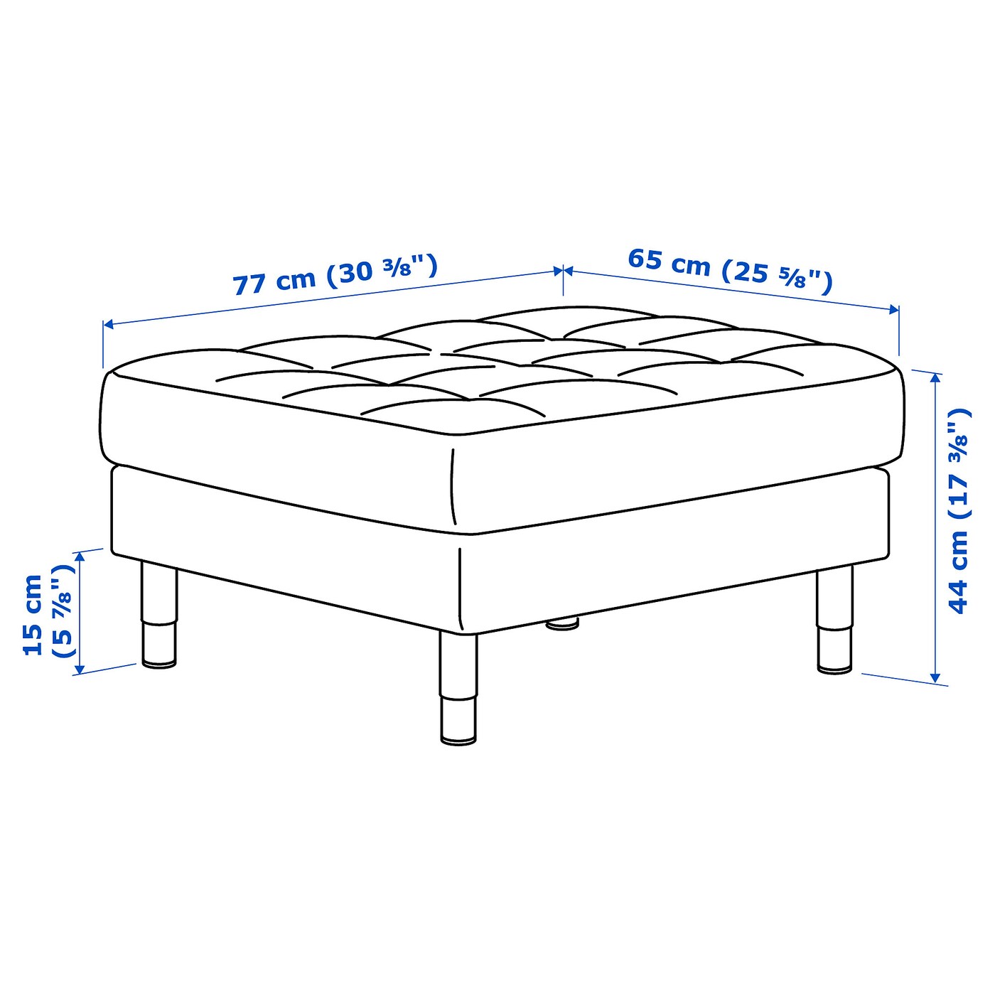 LANDSKRONA footstool Grann/Bomstad black/wood - IKEA