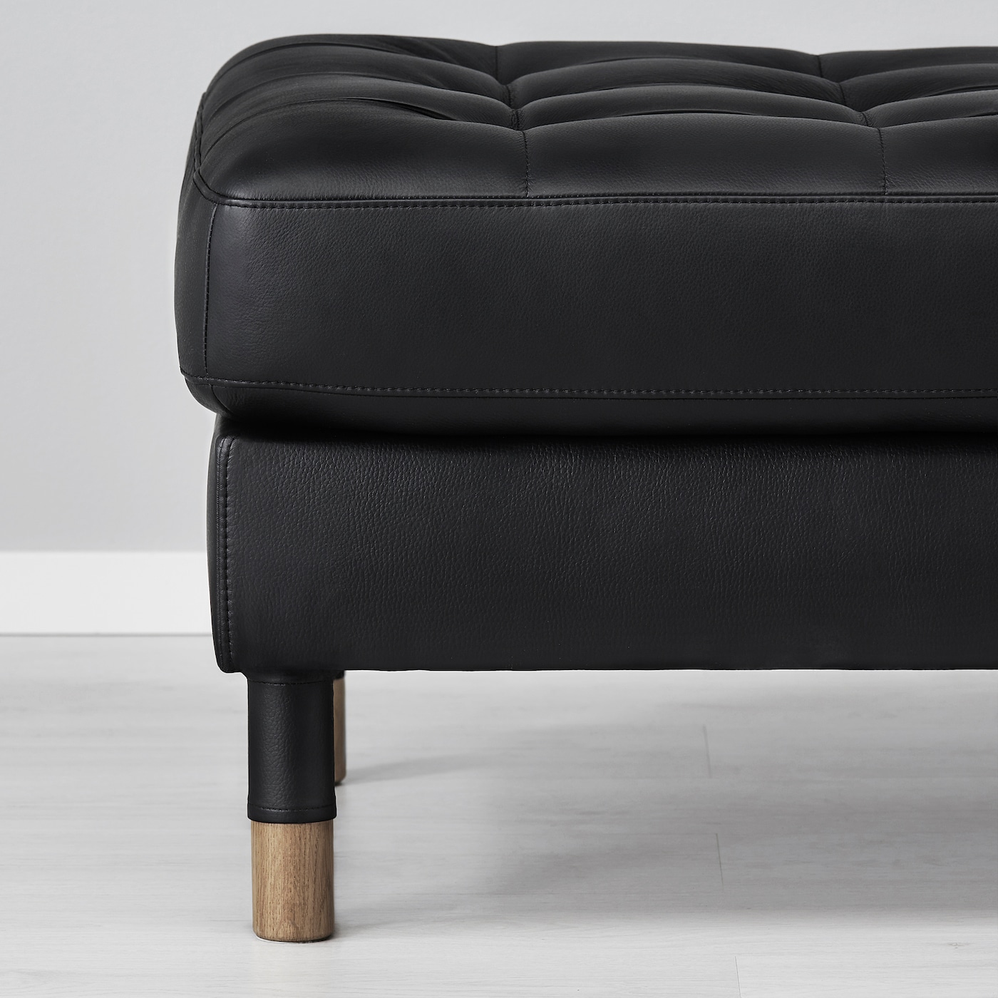 LANDSKRONA footstool Grann/Bomstad black/wood - IKEA