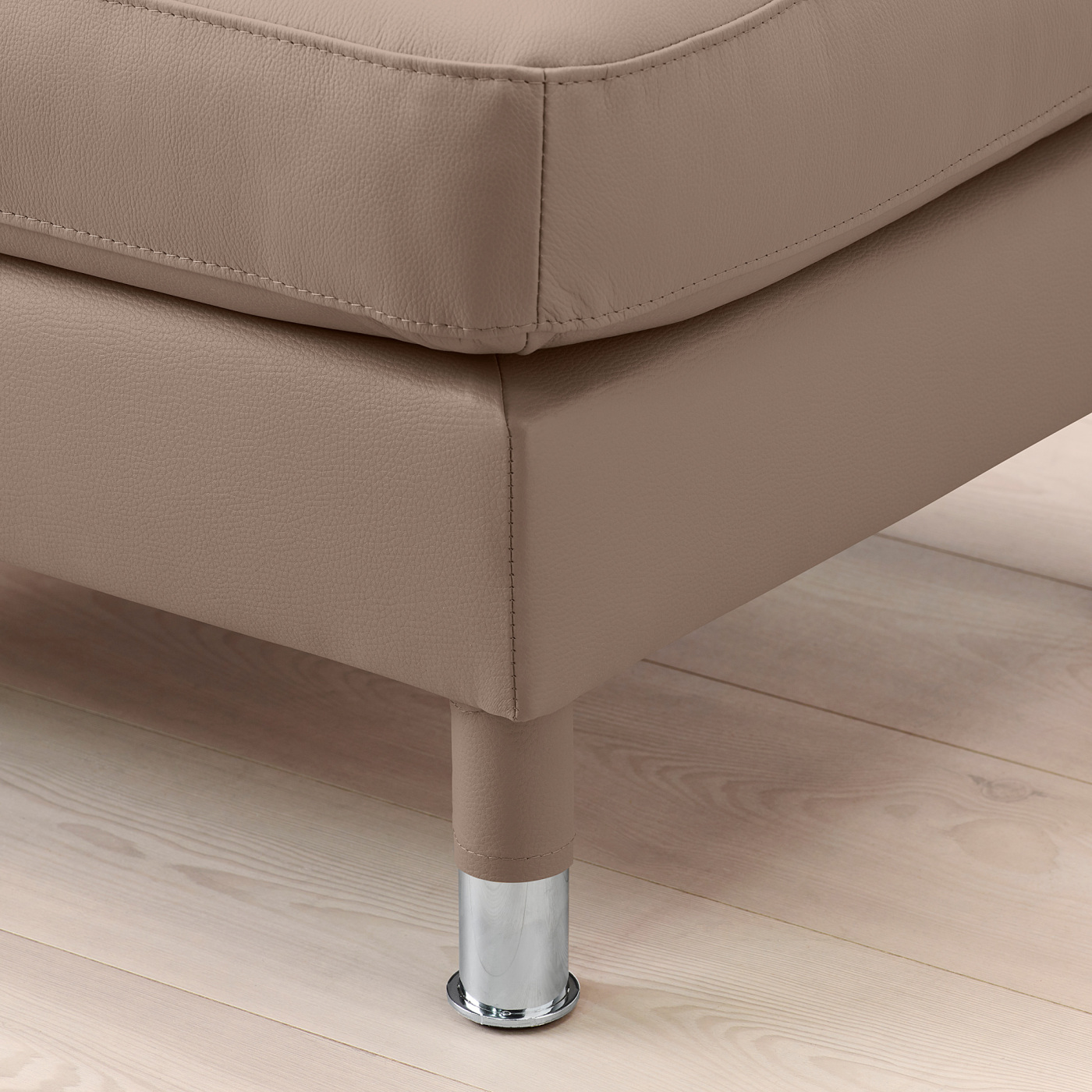 LANDSKRONA footstool Grann/Bomstad dark beige/metal - IKEA