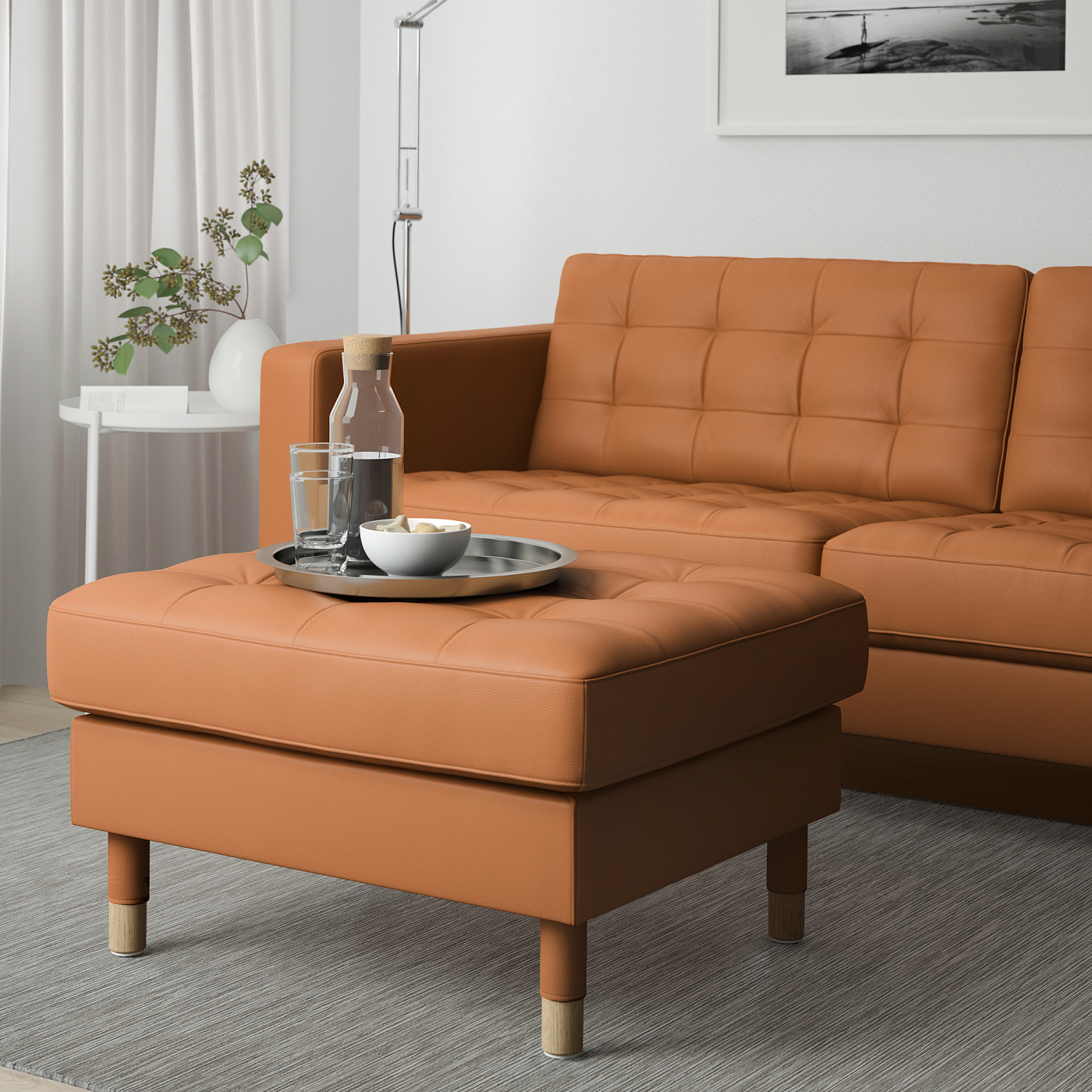 LANDSKRONA footstool Grann/Bomstad golden-brown/wood - IKEA