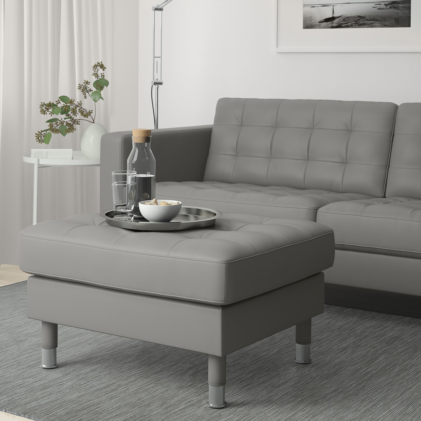 IKEA LANDSKRONA オットマン グレー LANDSKRONA footstool Grann/Bomstad grey-green/metal - IKEA
