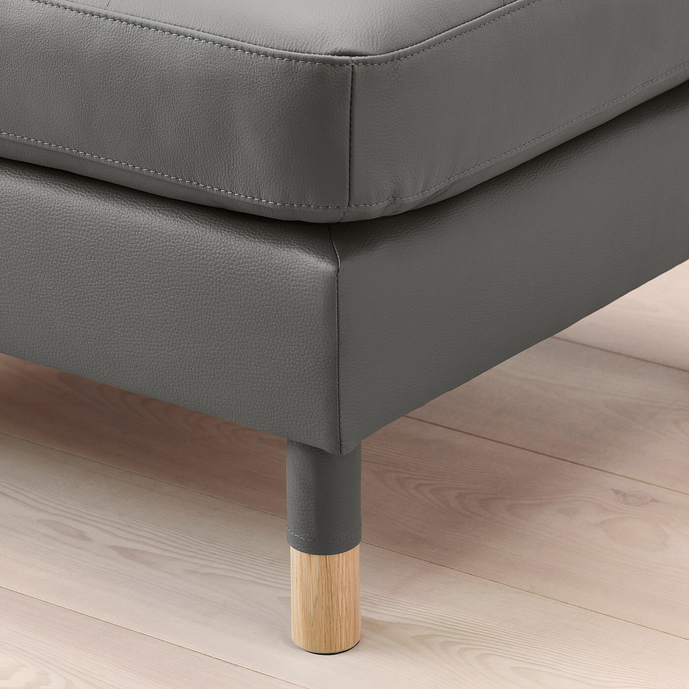 LANDSKRONA footstool Grann/Bomstad grey-green/wood - IKEA