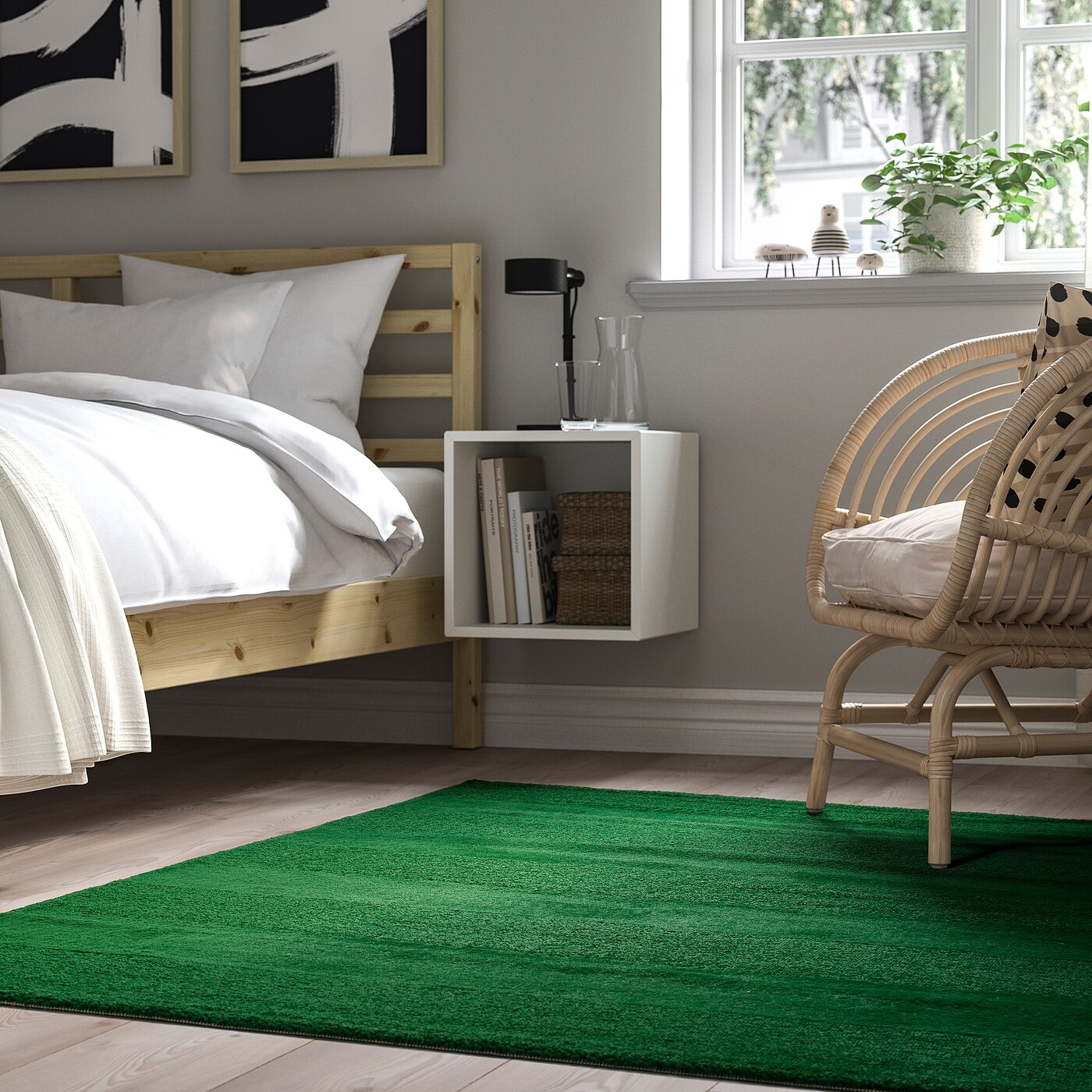 LANDSVÄG rug, low pile green - IKEA