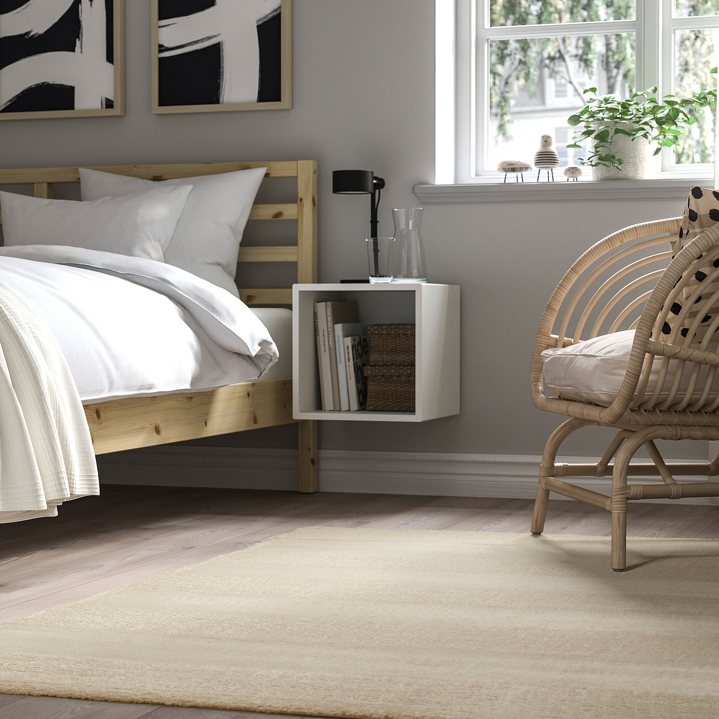 LANDSVÄG rug, low pile off-white - IKEA