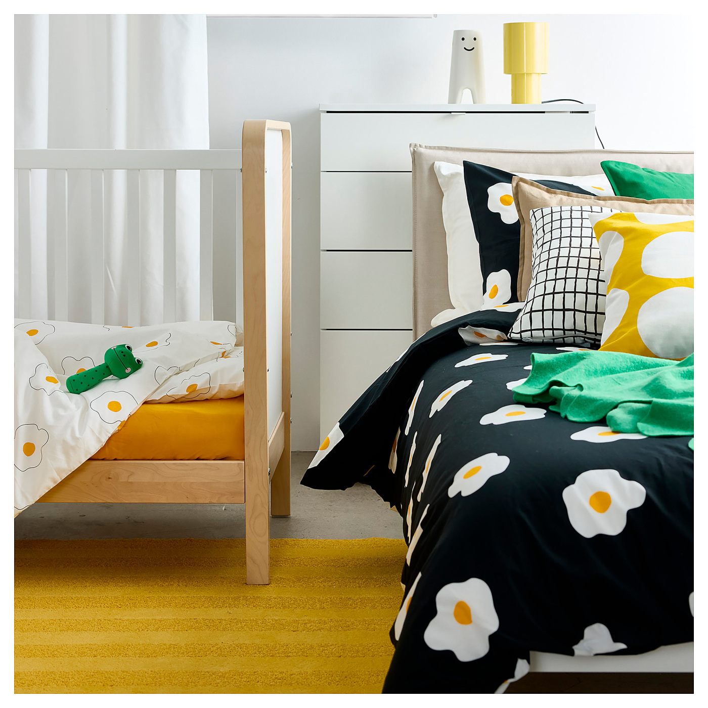 LANDSVÄG rug, low pile yellow - IKEA