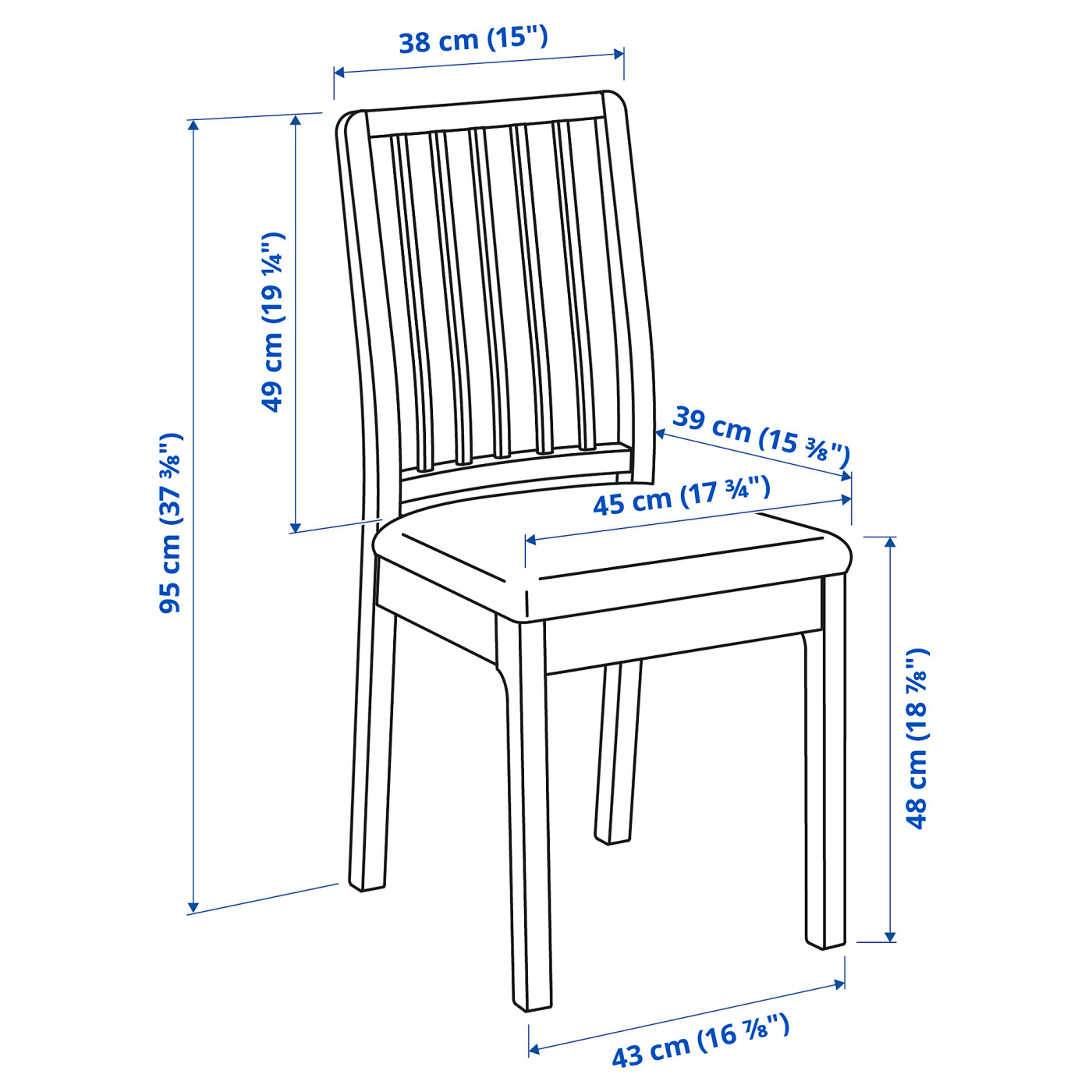 LANEBERG / EKEDALEN table and 4 chairs white/white light grey - IKEA