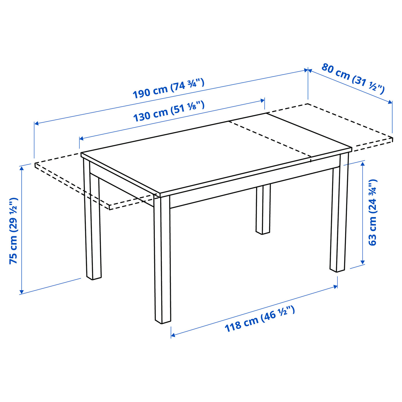 LANEBERG extendable table brown - IKEA
