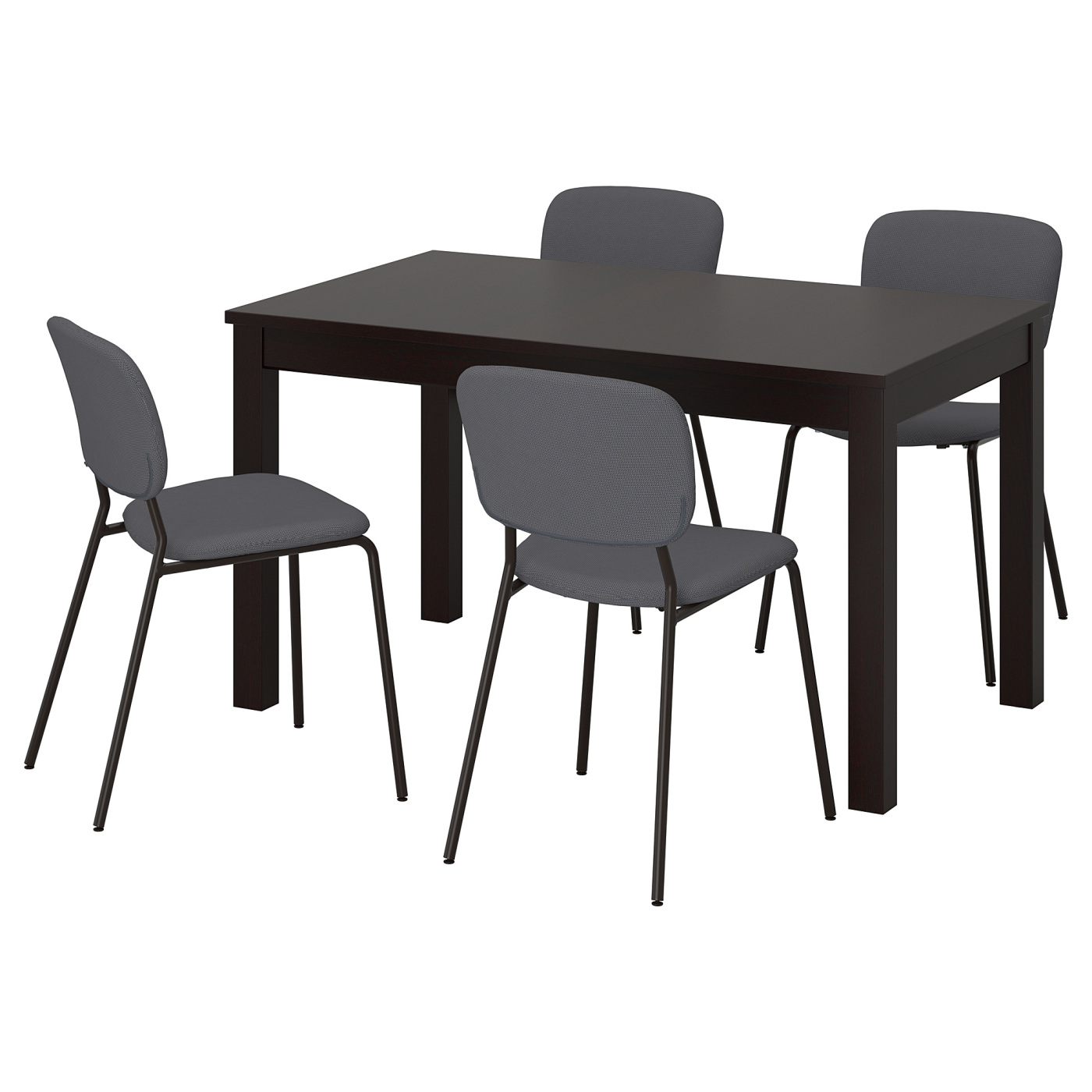 LANEBERG / KARLJAN table and 4 chairs brown/dark grey dark grey - IKEA