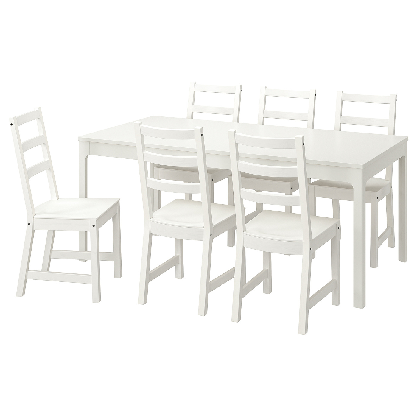 LANEBERG / NORDVIKEN table and 6 chairs white/white - IKEA