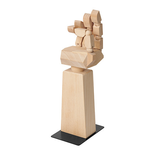DVÄRGTALL decoration figure, set of 3 solid wood/black - IKEA
