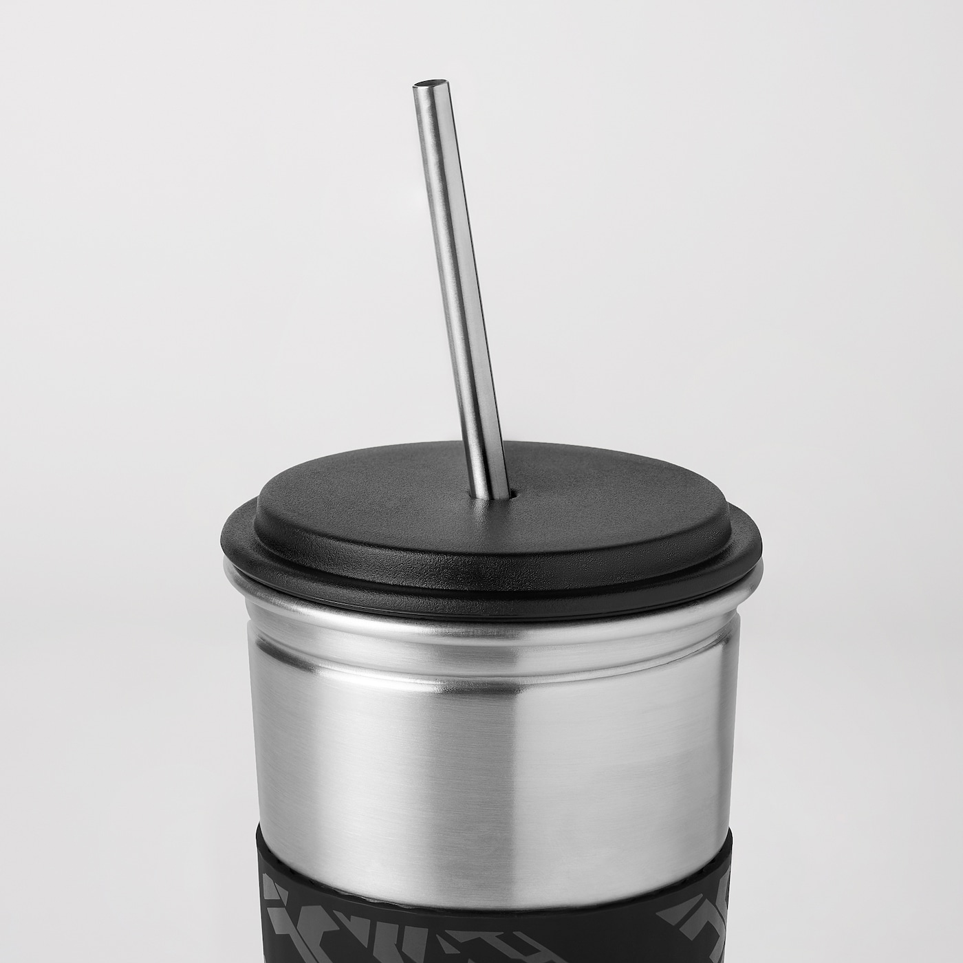 LÅNESPELARE mug with lid and straw black - IKEA