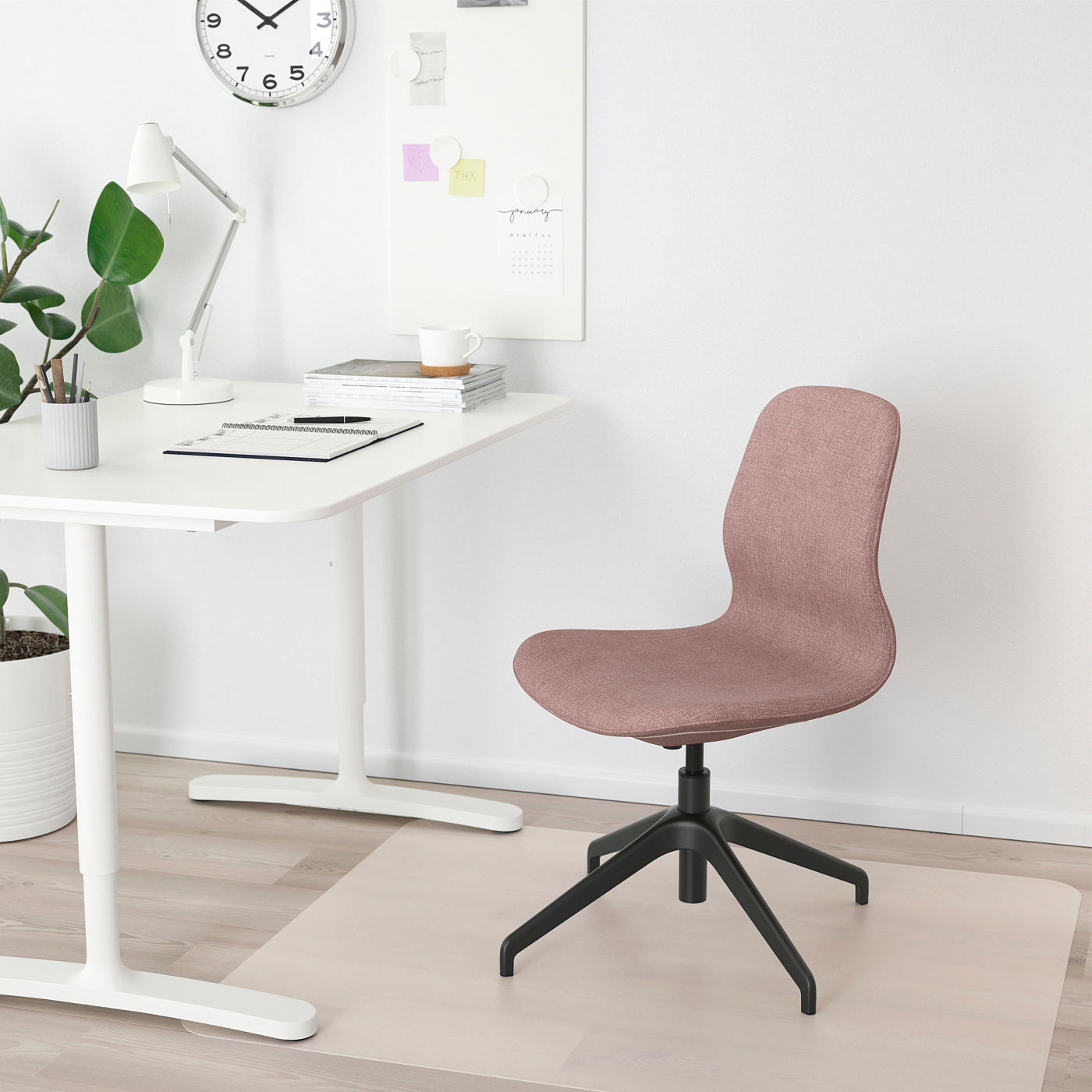 LÅNGFJÄLL conference chair Gunnared light brown-pink/black - IKEA
